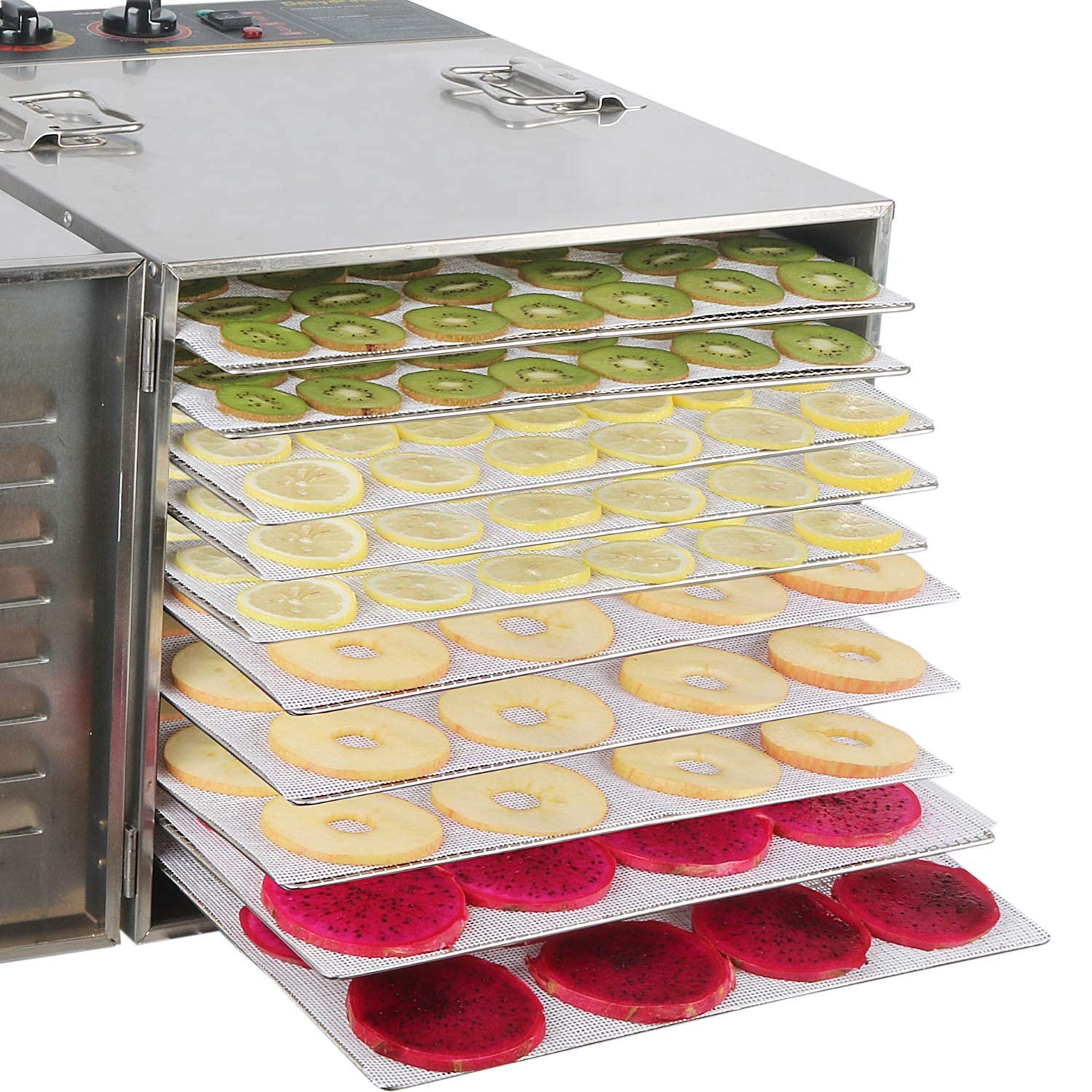 Kispog 10 Pcs/Sets Silicone Dehydrator Sheets For Food Dehydrator & Freeze Dryer, 14X14 In