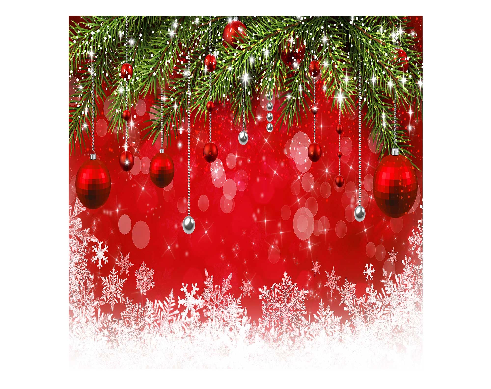 Allenjoy 8X8Ft Fabric Snowflake Christmas Backdrop For Winter New Year Photography Family Party Birthday Supplies Glitter Bokeh Sparkle Red Merry Background Baby Shower Decorations Photo Booth Props