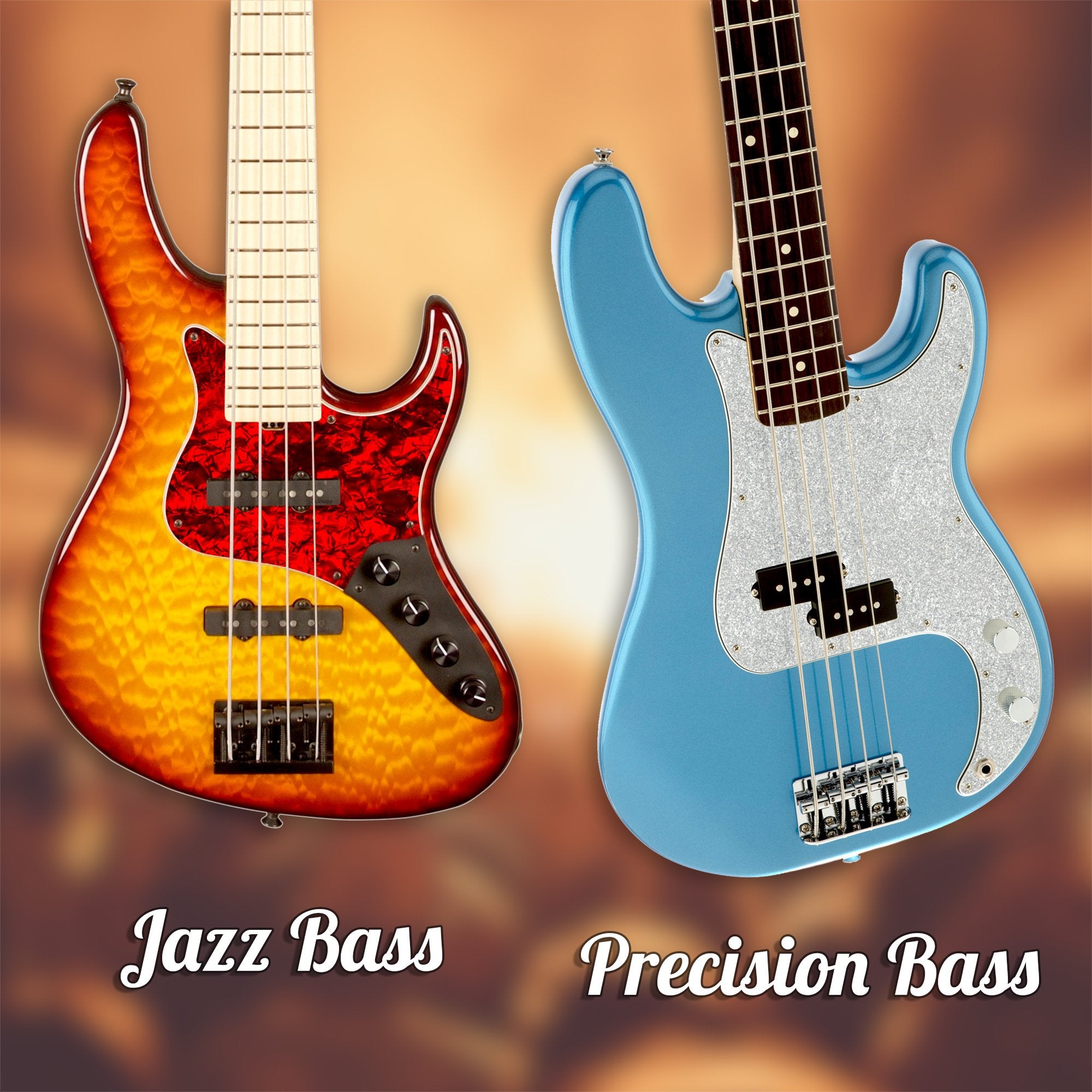 Dandrea Precision Bass Pickguards For Electric Guitar, Gold Sparkle