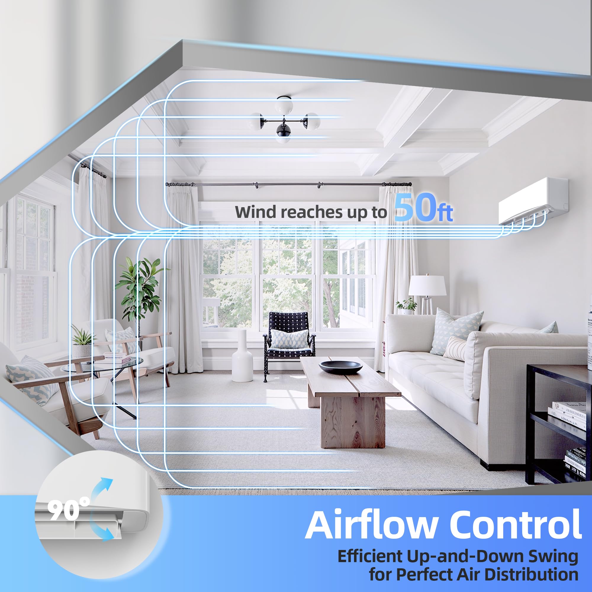 Manastin 12000Btu Mini Split Air Conditioner& Heater, 17 Seer2 ???????? Mini Spilt Ac With Inverter Compressor, Covers Up To 750