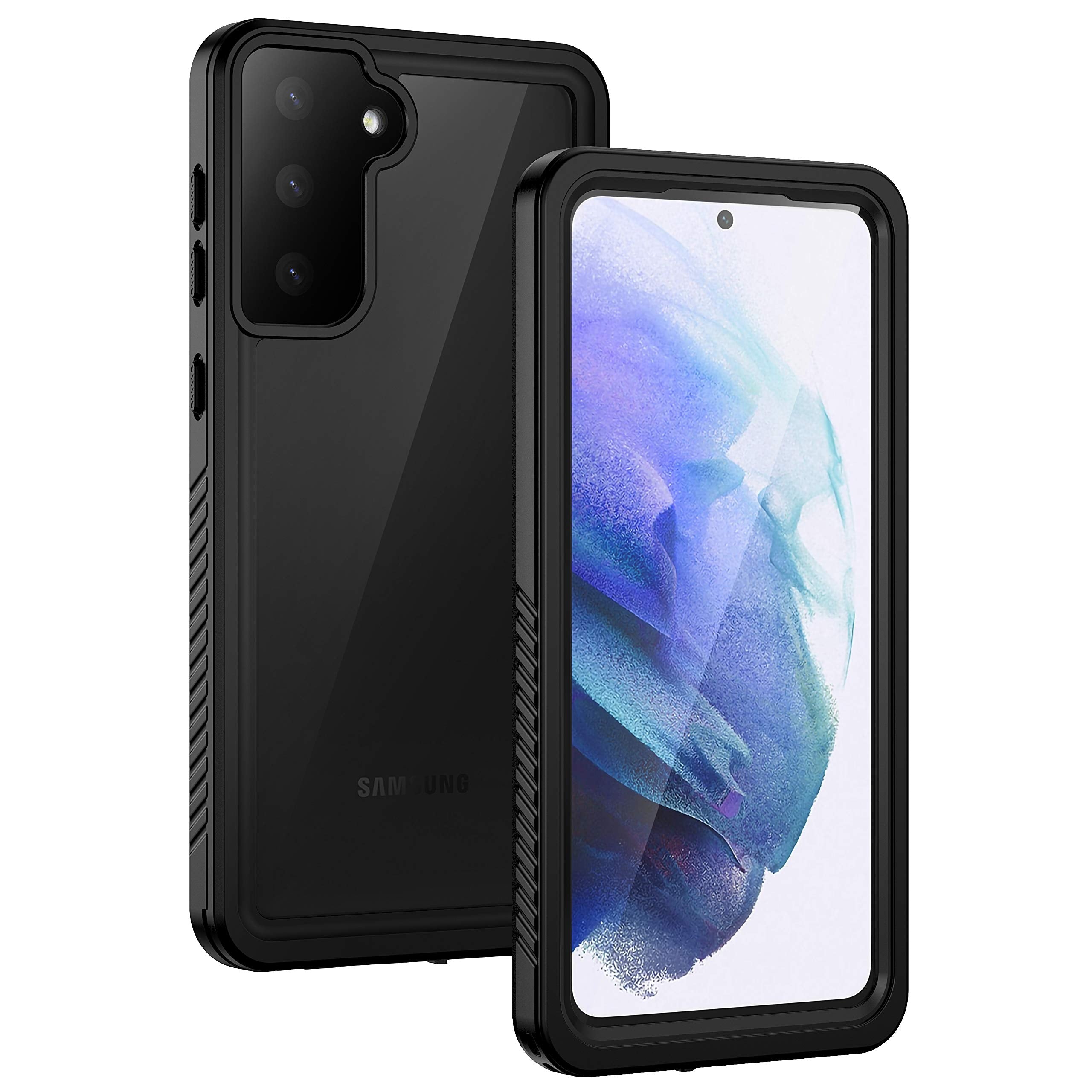 Lanhiem Case for Samsung Galaxy S21 5G Black | IP68, Waterproof, Dustproof, with Built-in Screen Protector, Rugged, Full Body, S