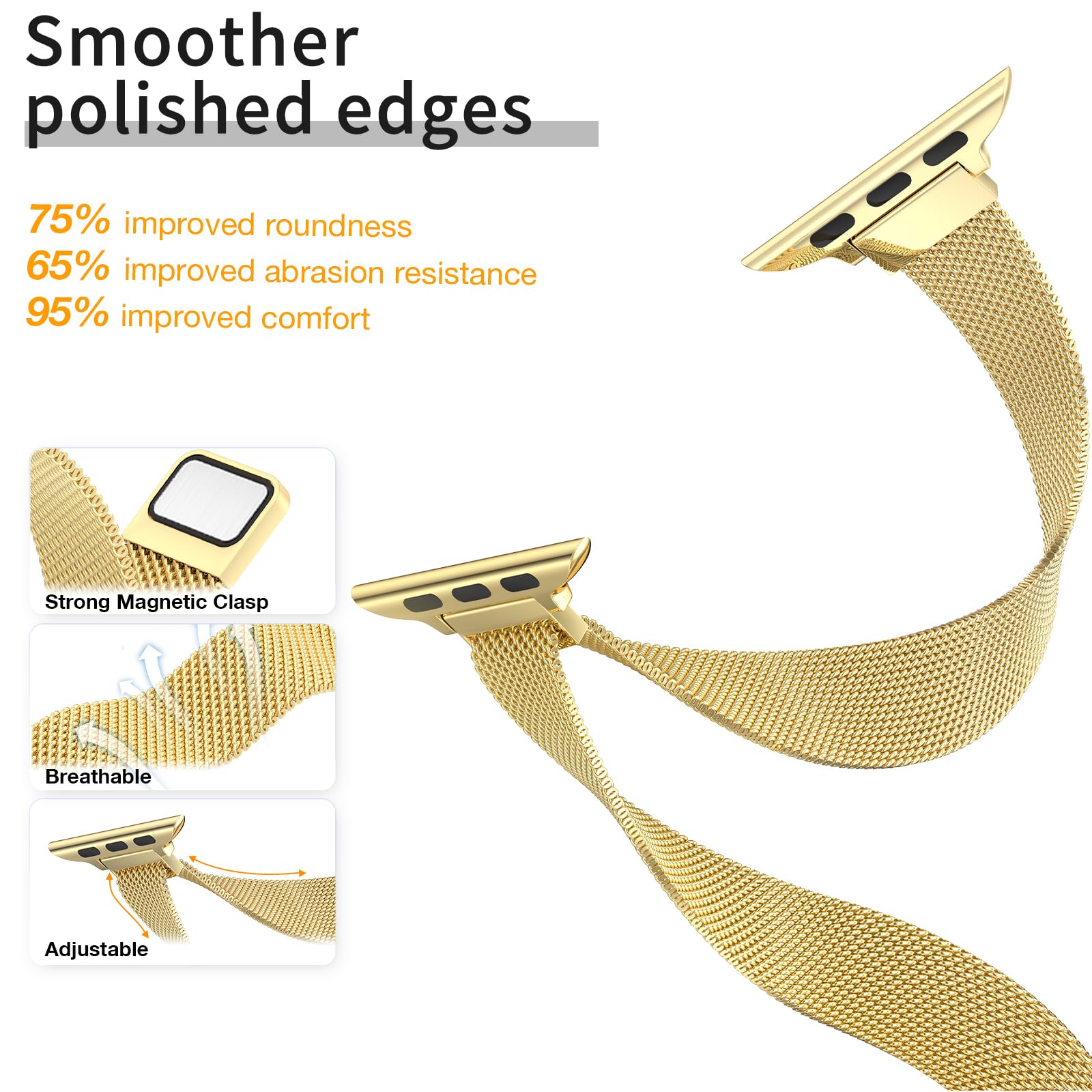 Marge Plus Slim Milanese Loop Compatible With Apple Watch Band For Women 40Mm 41Mm 38Mm 42Mm 44Mm 45Mm 49Mm 42Mm 46Mm, Stainless