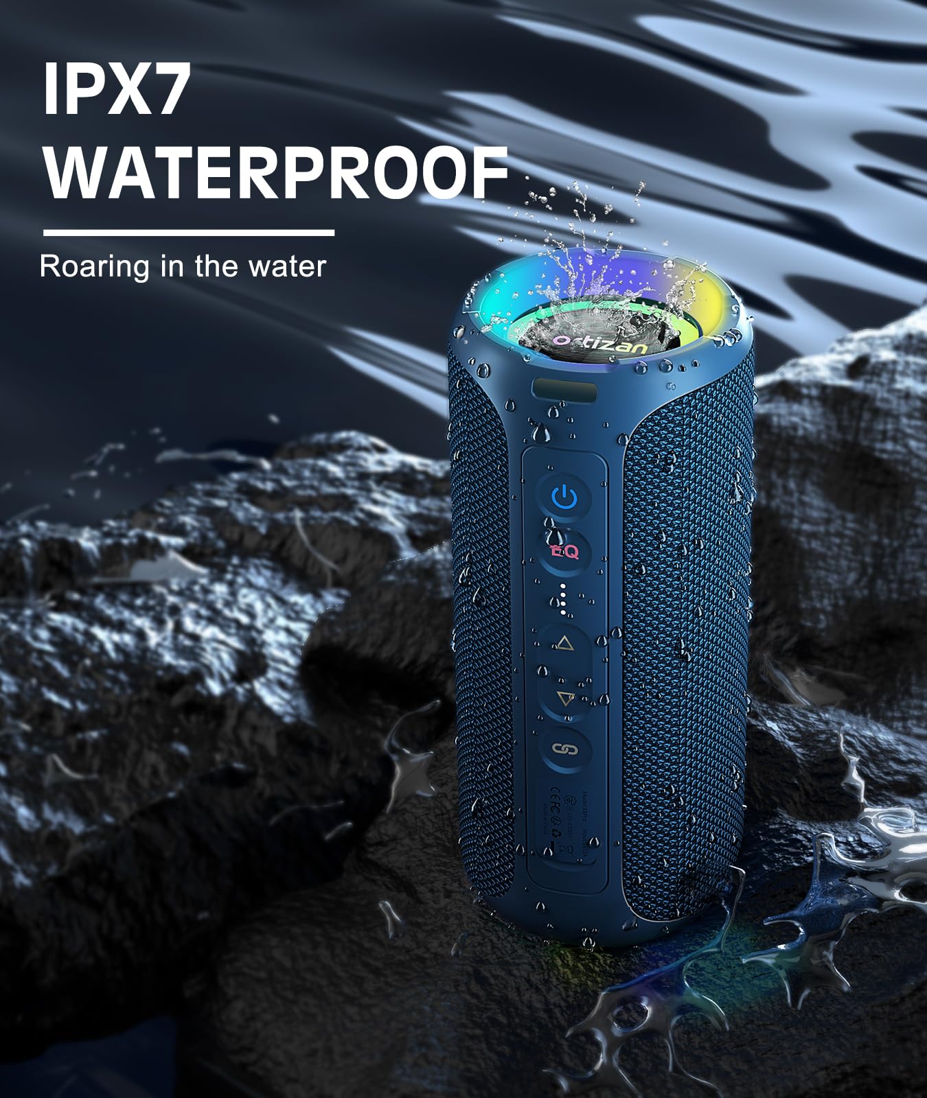 Ortizan Bluetooth Speakers, 40W Loud Portable Wireless Speaker, Ipx7 Waterproof Shower Speakers With Bluetooth 5.3, Deep Bass, L