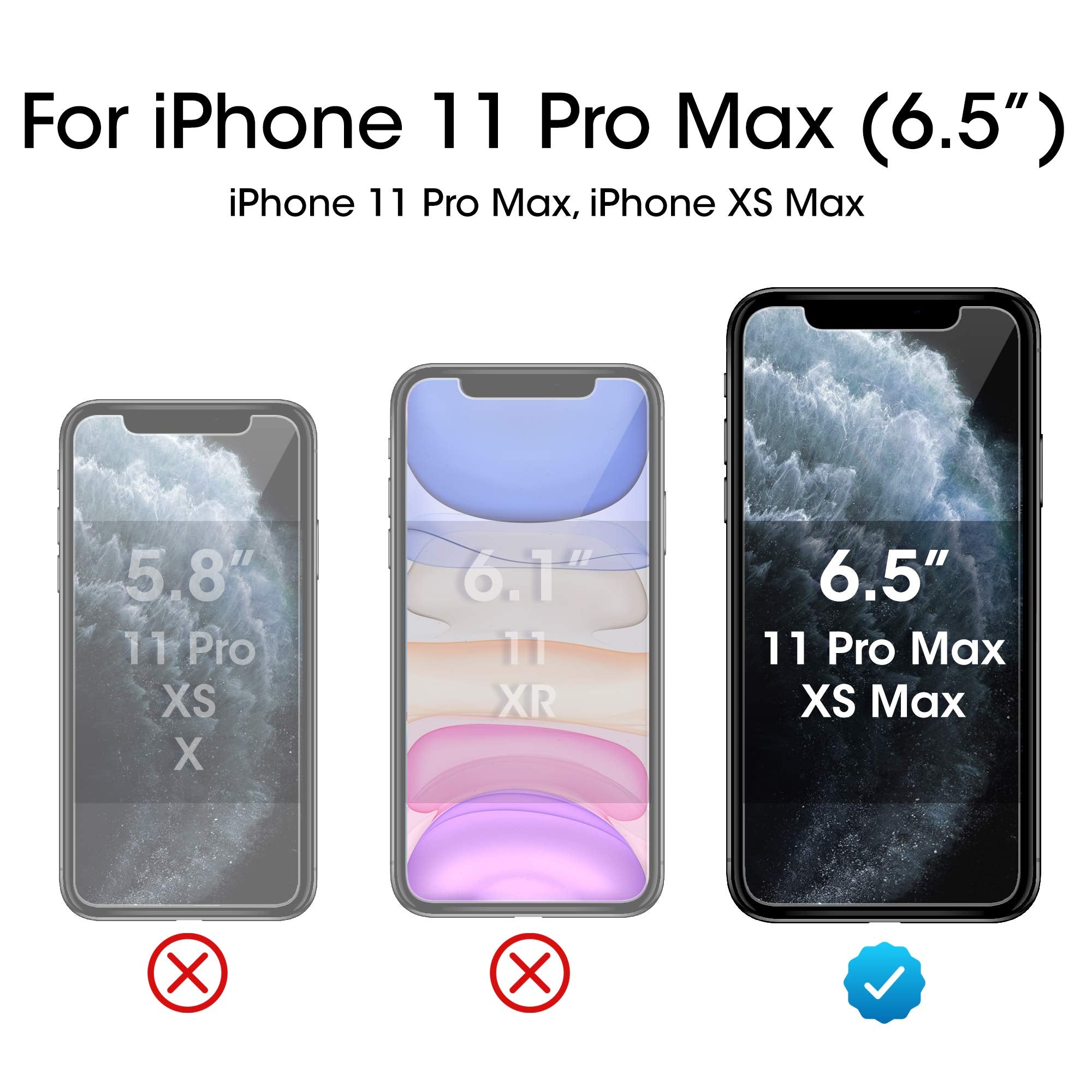 Amfilm (3 Pack) Glass Screen Protector For Iphone 11 Pro Max/Iphone Xs Max (6.5'' Display) With Easy Installation Tray