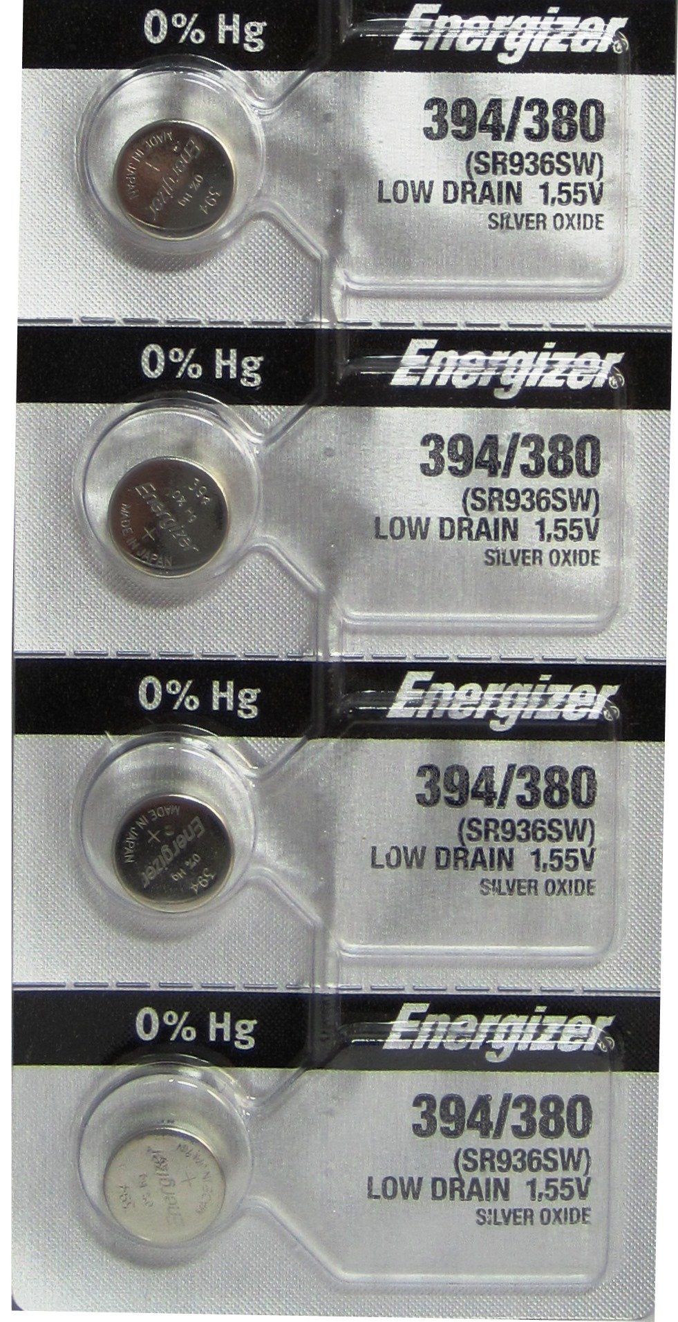 4 Pcs Energizer 394 380Ts Button Cell Batteries 394 Ox