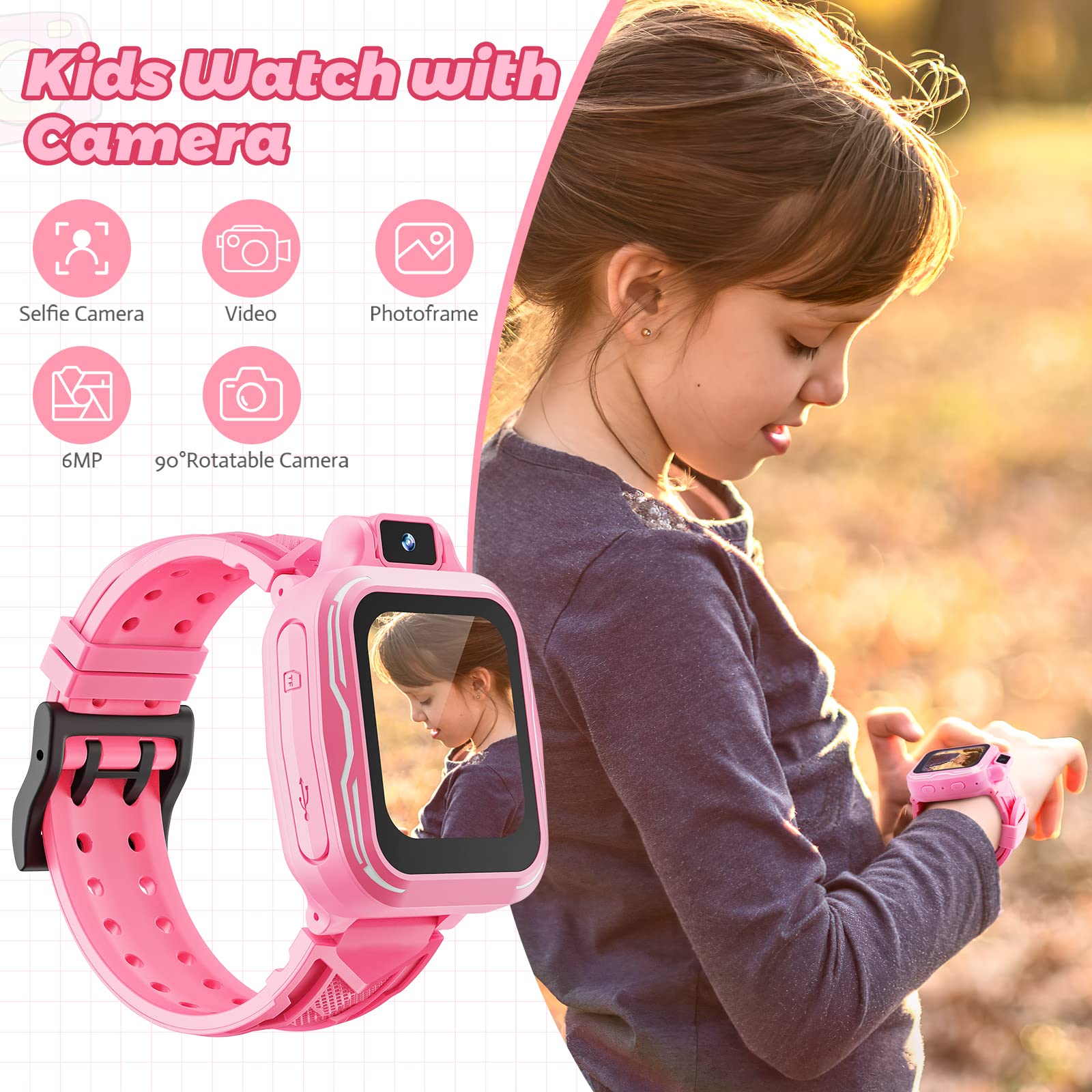 Vansing Kids Digital Watch Girls, Best Christmas Birthday Gifts For Age 3 4 5 6 7 8 9 Years Children,Touchscreen Toddler Sport S