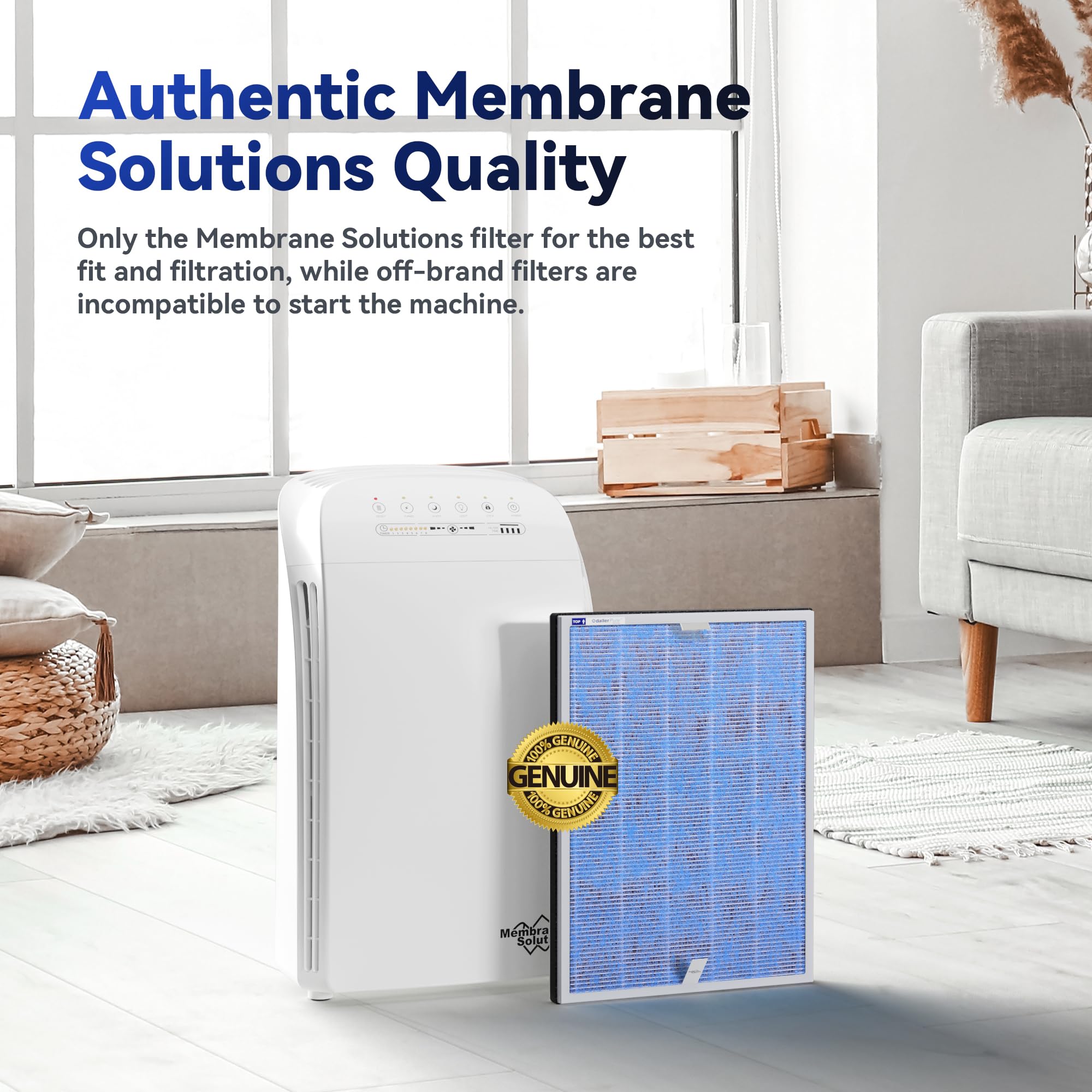 Membrane Solutions Msa3/Msa3S Genuine Air Filter Replacement 1 Pack, Upgraded 4 In 1 H13 True Hepa Filter With Odallerpure Techn