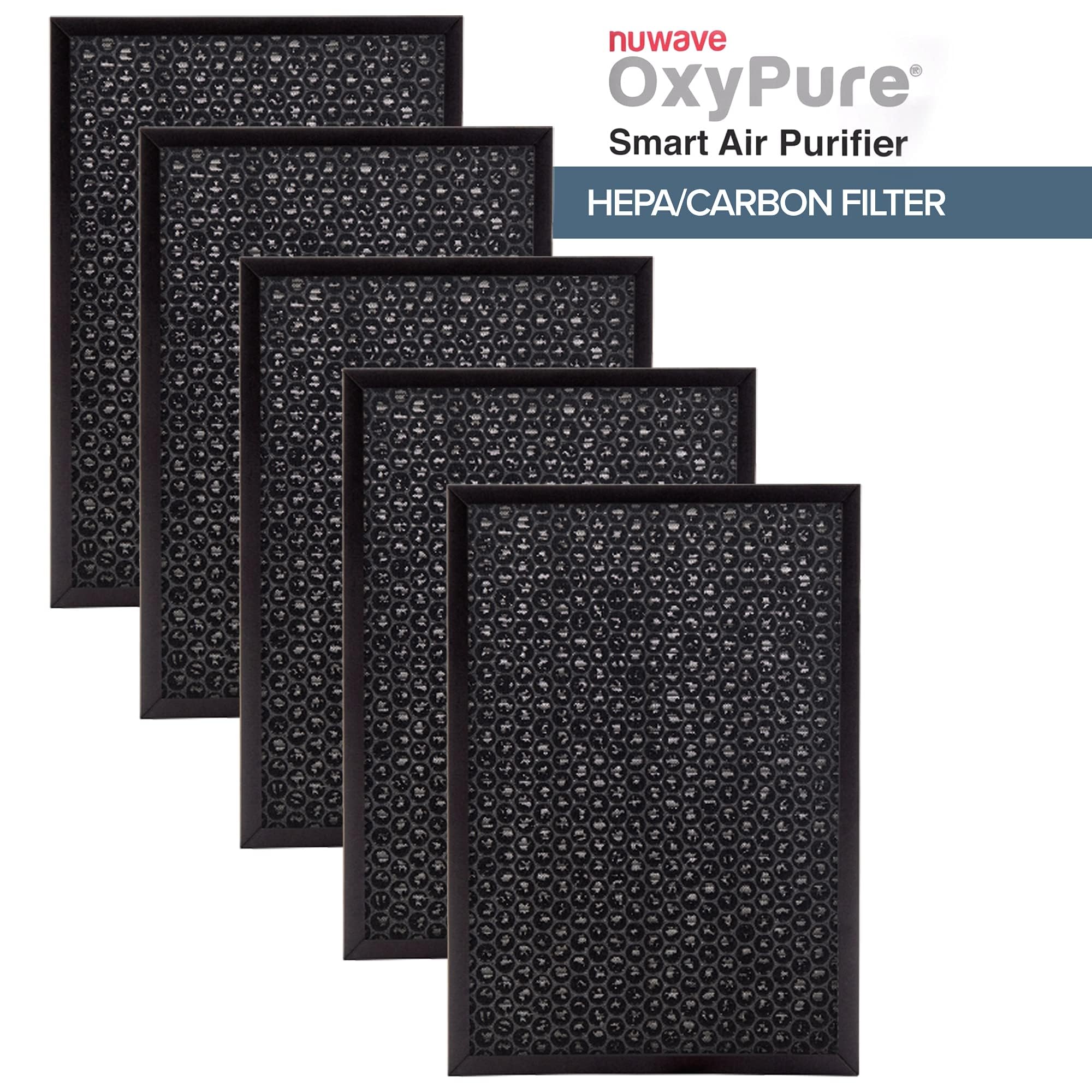 Nuwave Oxypure 5 Pack Genuine Replacement Hepa/Carbon Combo Filters, Removes Allergens, Pollutants & Odors, Produced & Sold By O