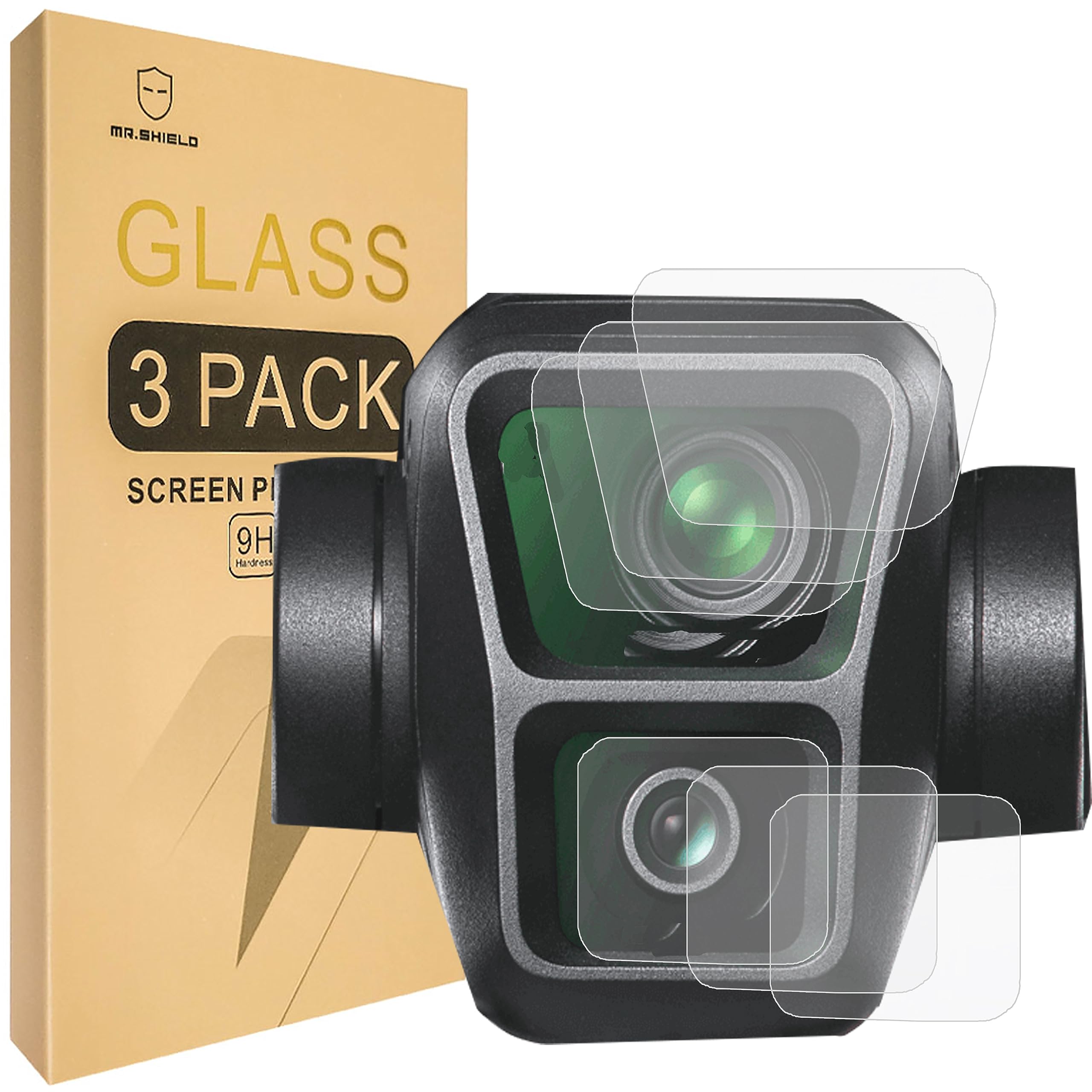 Mr.Shield [3 Pack] Lens Screen Protector For Dji Air 3 [Tempered Glass] [Japan Glass With 9H Hardness] Screen Protector