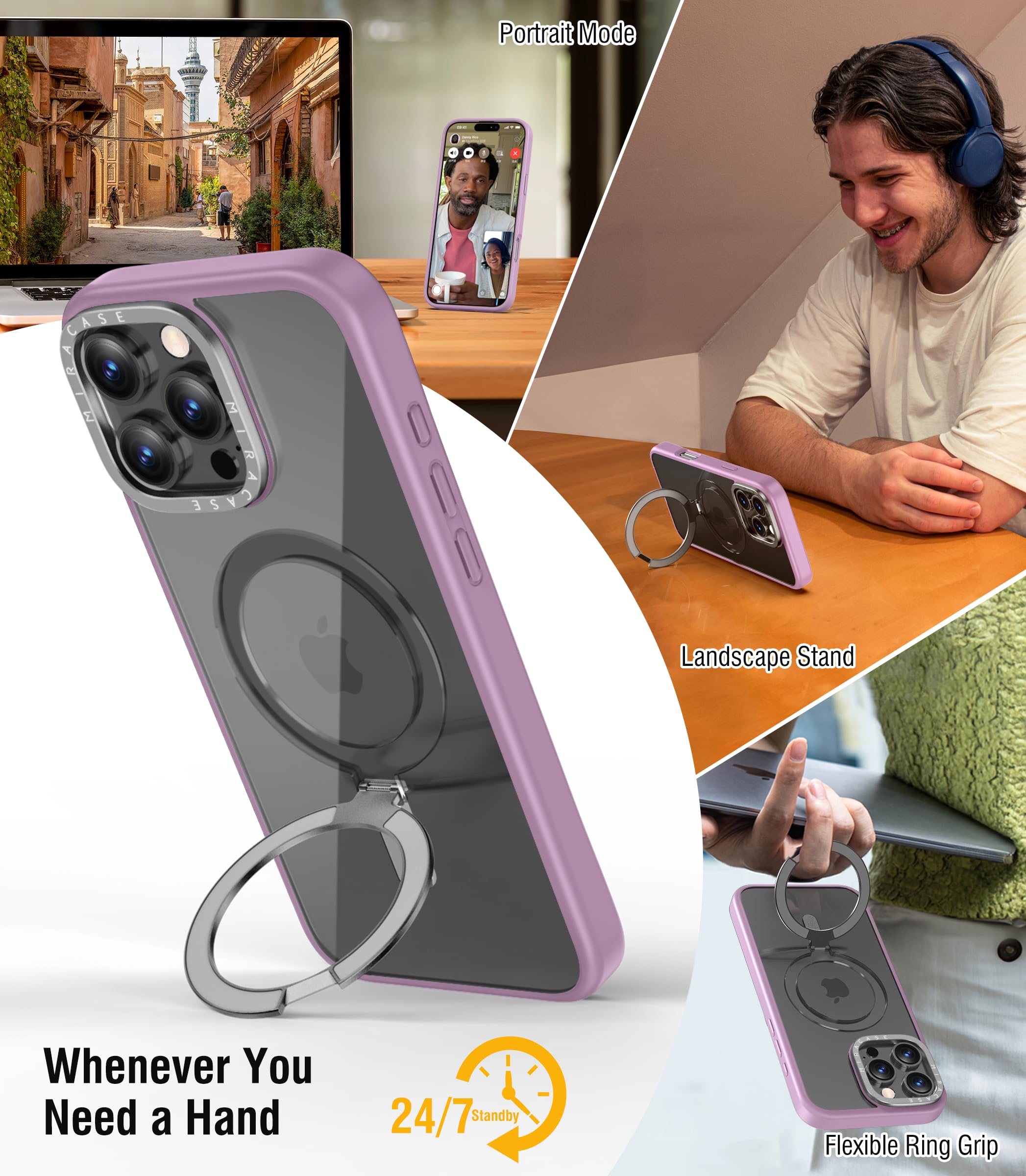 Miracase 2024 Magnetic For Iphone 16 Pro Max Case With Stand 6.9'' [Compatible With Magsafe] Gaming Phone Case For 16 Promax Fin