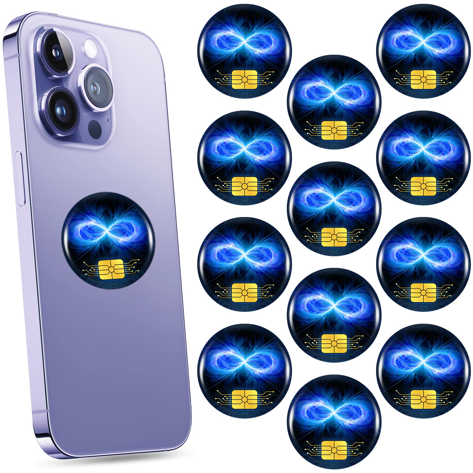 Zonon 18 Pieces Emf Stickers Emf Blocker for Cell Phone Equipment Neutralizers Devices Accessories for Laptops Computers(Blue St