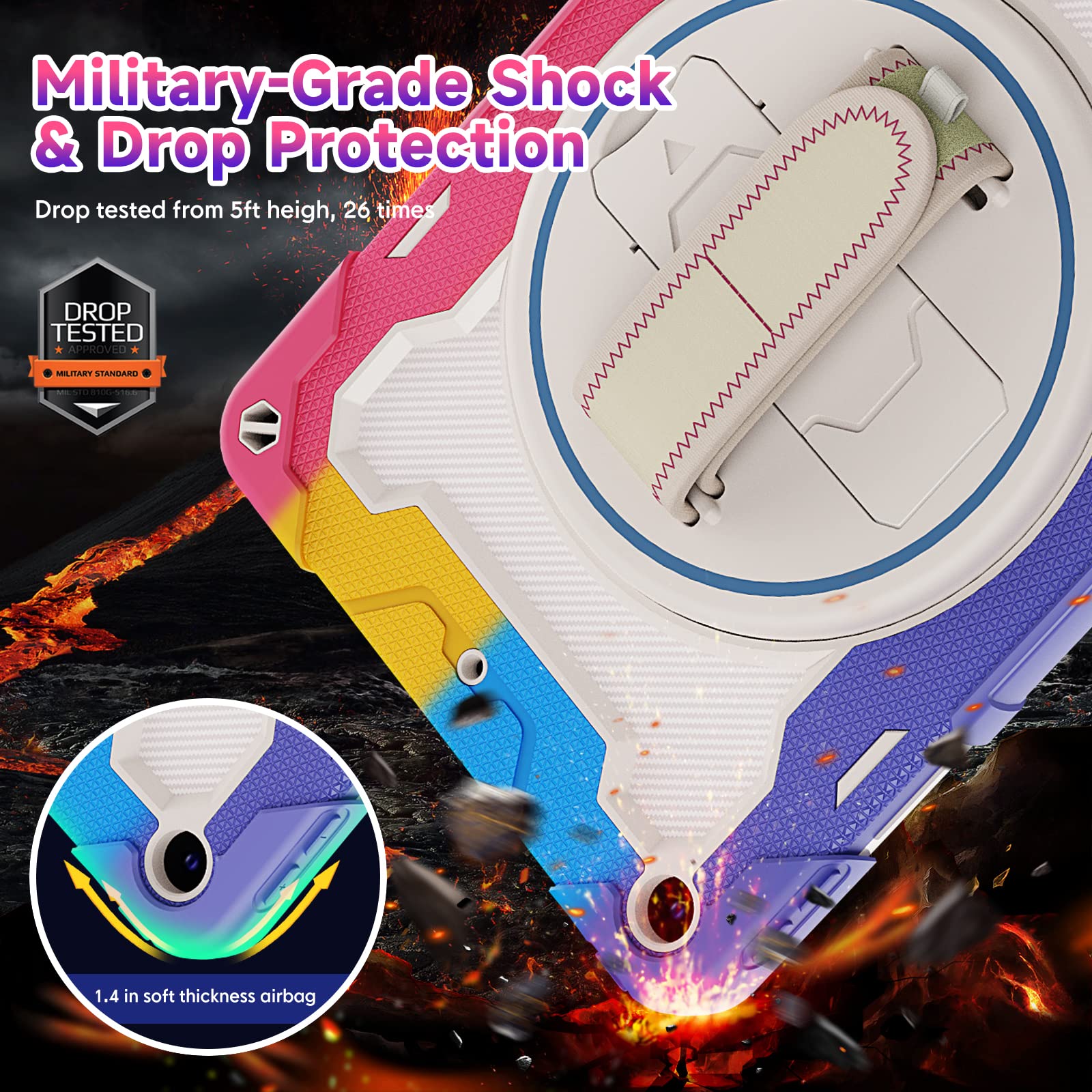 Rosrome For Ipad 9Th Generation Case 2021 For Girls With Screen Protector, Kids Case For Ipad 10.2 Ipad 8Th Gen 2020 / 7Th Gen 2