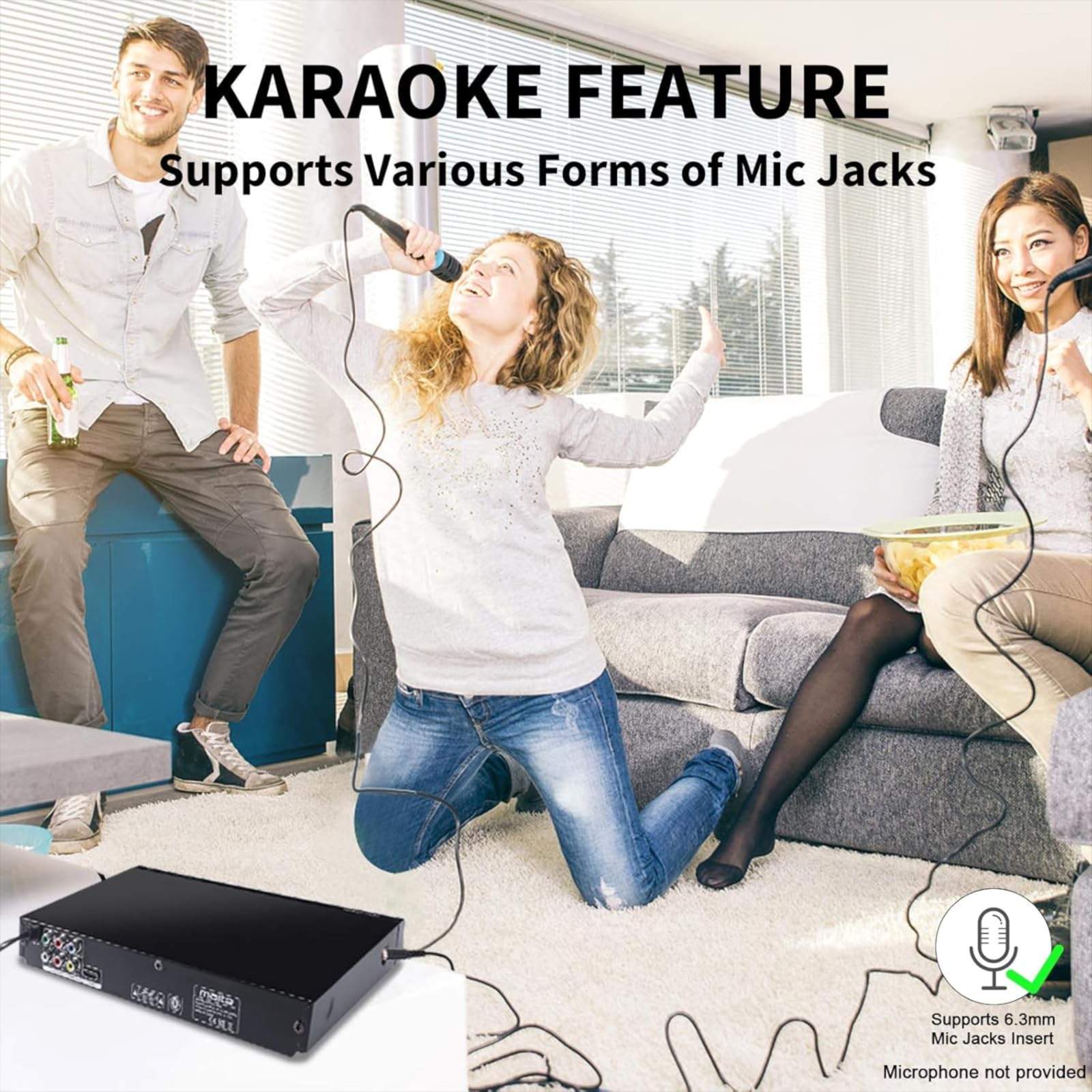 Dvd Player, Hdmi Av Output, All Region Free Cd Dvd Players For Tv, Dvd Players With Ntsc/Pal System, Supports Mic'S & Usb Input, Package Includes Hdmi/Rca Cables And Remote Control(No Battery)