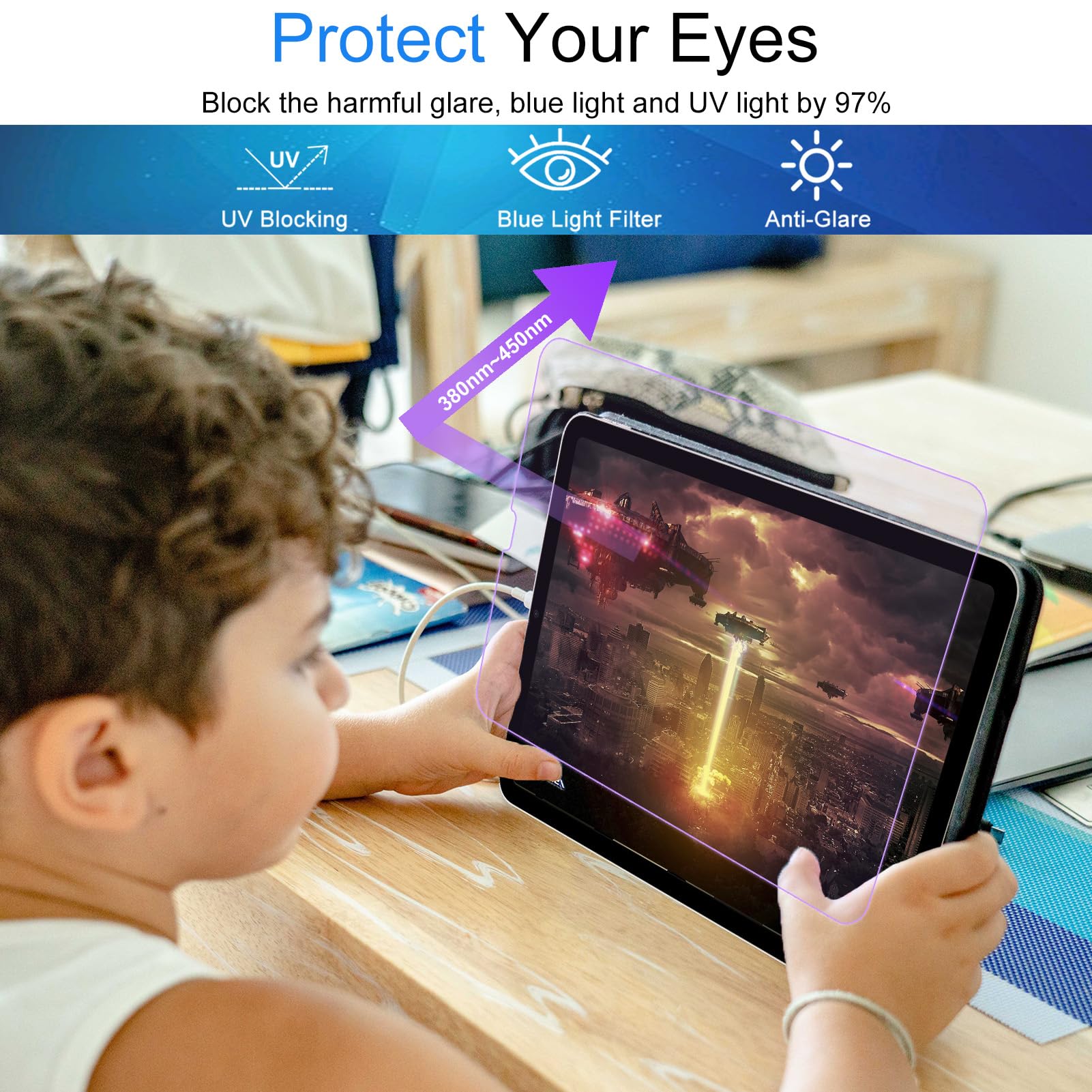 2 Pack Anti Blue Light Blocking Screen Protector For Ipad Pro 12.9Inch 6Th /5Th / 4Th /3Rd Gen (2022/2021/2020/2018), Matte Anti