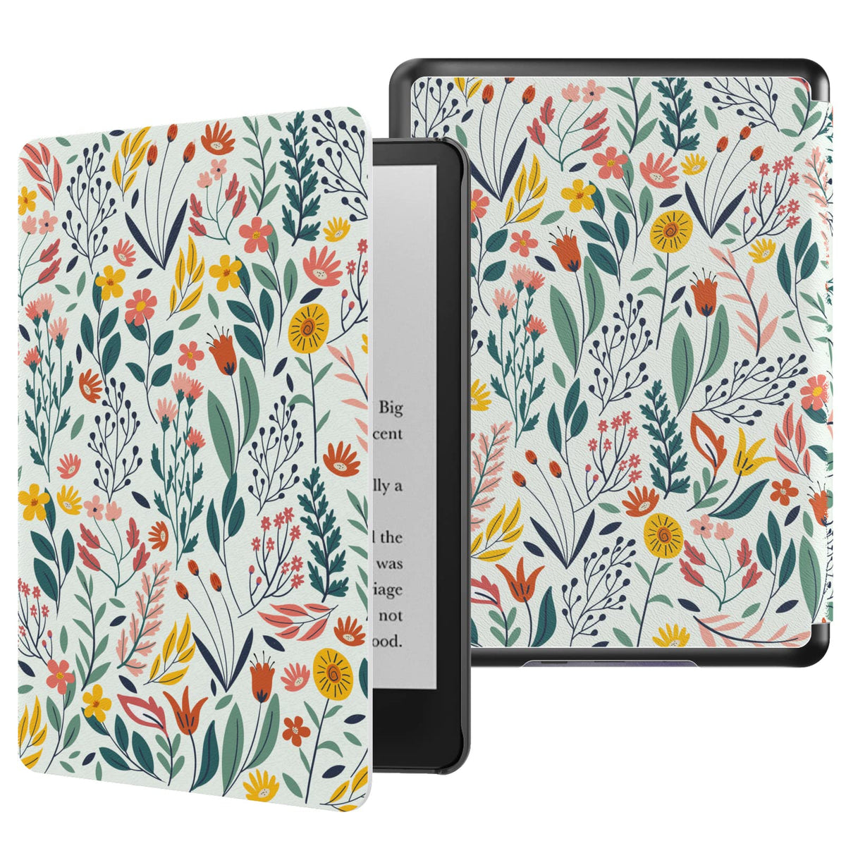 MoKo Case for 6.8' Kindle Paperwhite (11th Generation 2021) & Kindle Paperwhite Signature Edition, Lightweight Shell Protective Cover with Auto Wake/Sleep for Kindle Paperwhite 2021 E Reader, Flowers