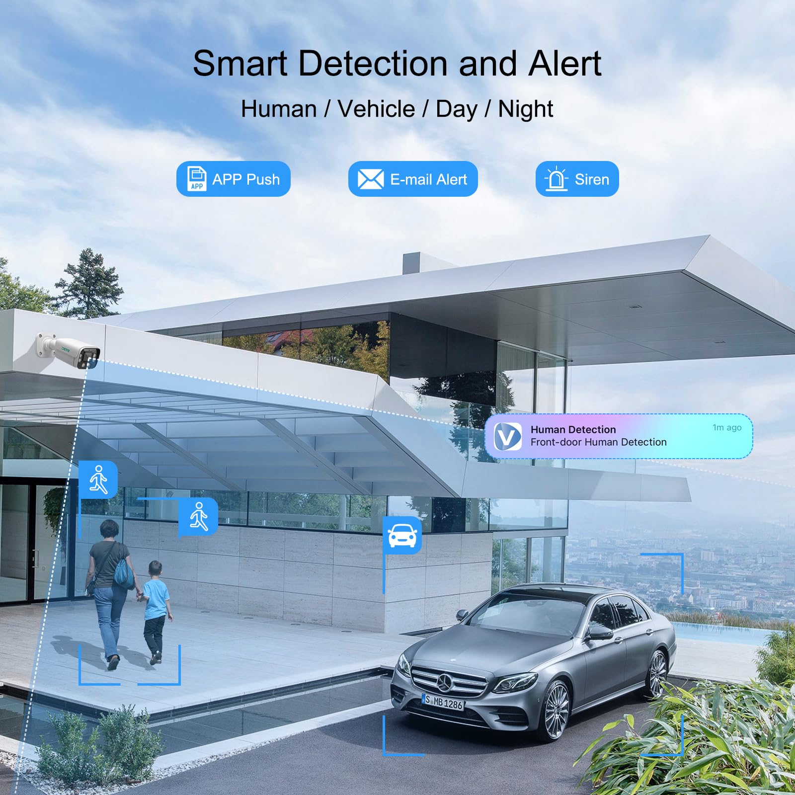 Sv3C 4K Poe Ip Camera Outdoor, 8Mp Poe Security Camera With 120Wide Angle, Smart Motion Detection, Ir/Color Night Vision, Two Wa