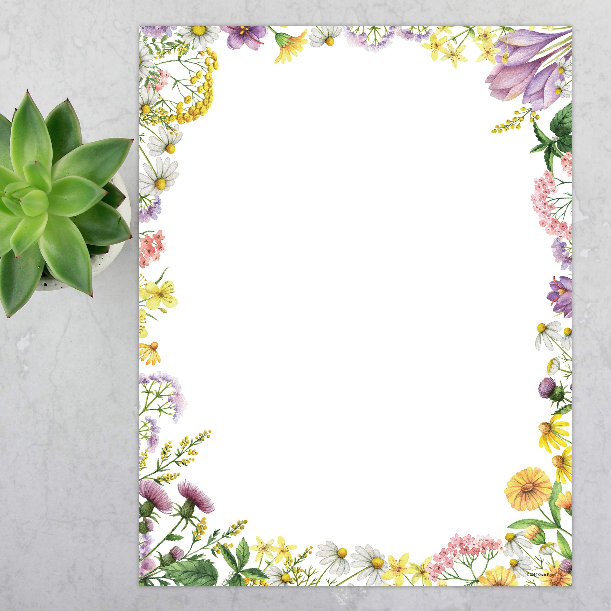 Great Papers! Flower Meadows Letterhead For Classroom, Invitation, And Personal Messages, Printer Friendly 8.5    X 11   , 80 Co