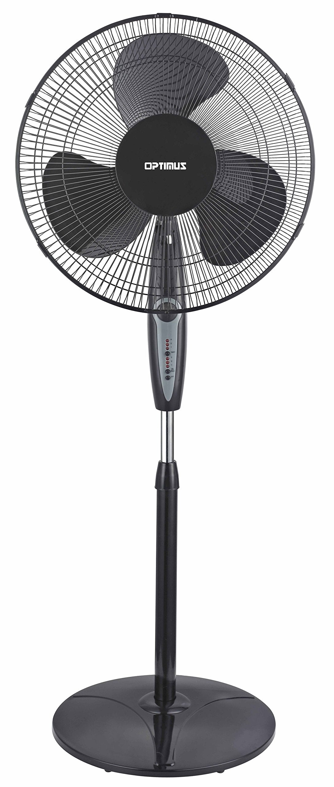 Optimus F 1672Wh Oscillating Stand Fan With Remote, 16 Inch, White