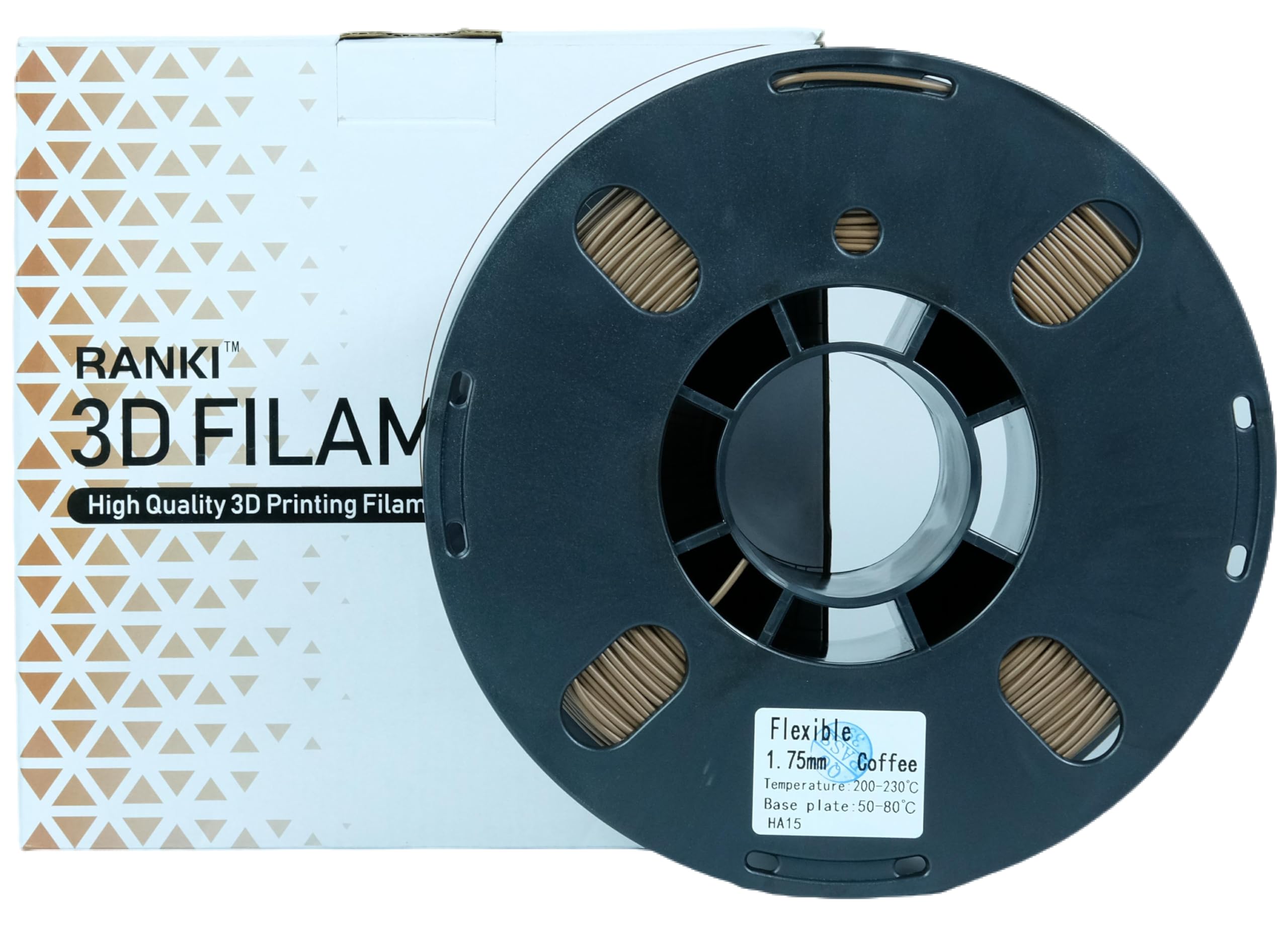 Ranki Tpu Filament 1.75 Mm Flexible Tpu, 3D Printer Filament, Dimensional Accuracy +/  0.05 Mm, 98A,1Kg Spool, Coffee