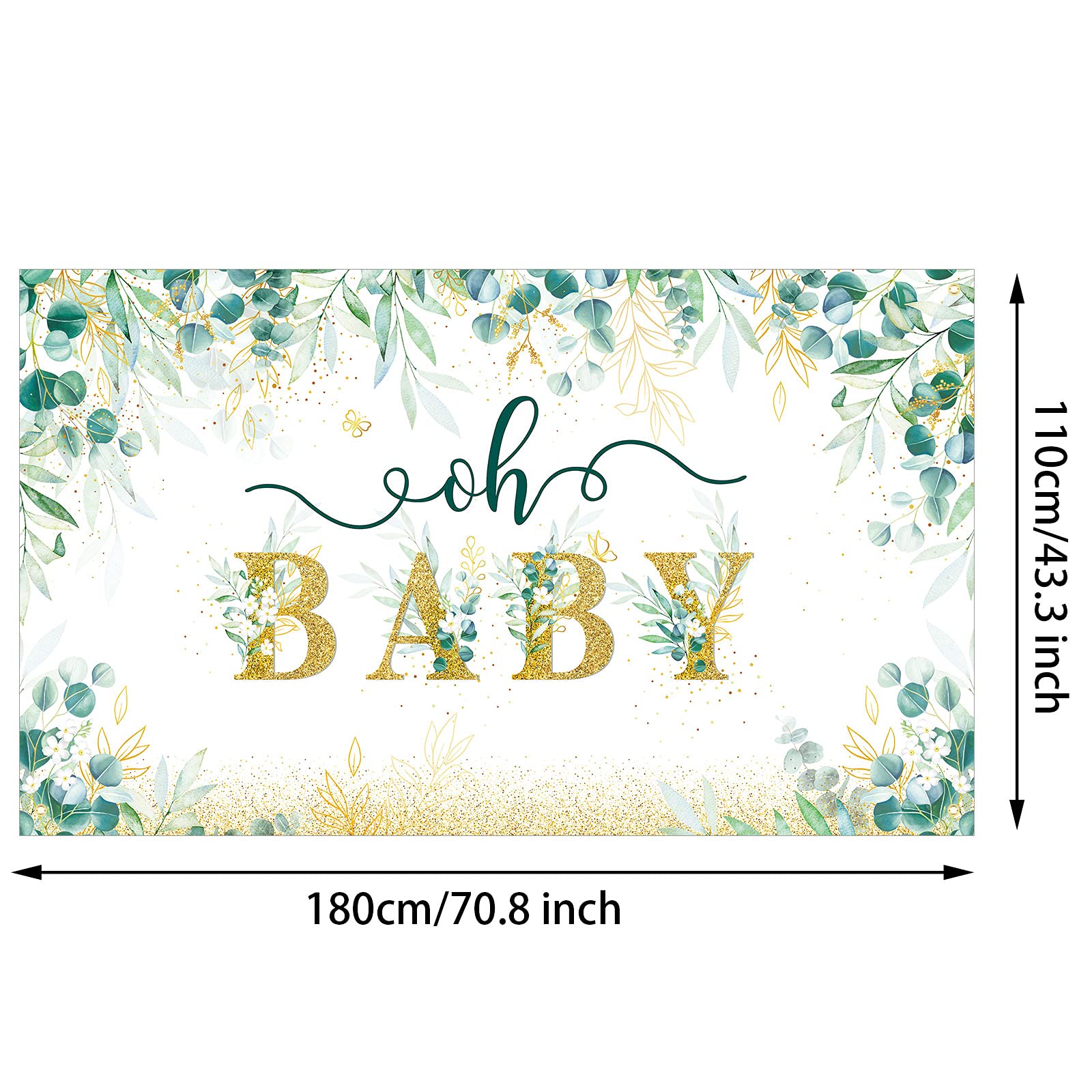 Sage Baby Shower Decorations For Boy Green Safari Baby Backdrop Jungle Eucalyptus Greenery Leaves For Gender Neutral Baby Shower