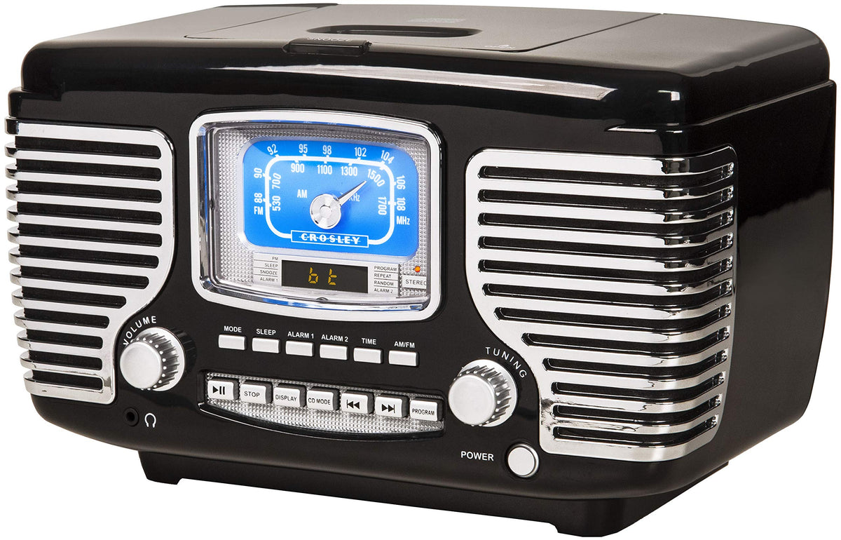 Crosley CR612B-BK Corsair Tabletop AM/FM Bluetooth Radio with CD Player ...