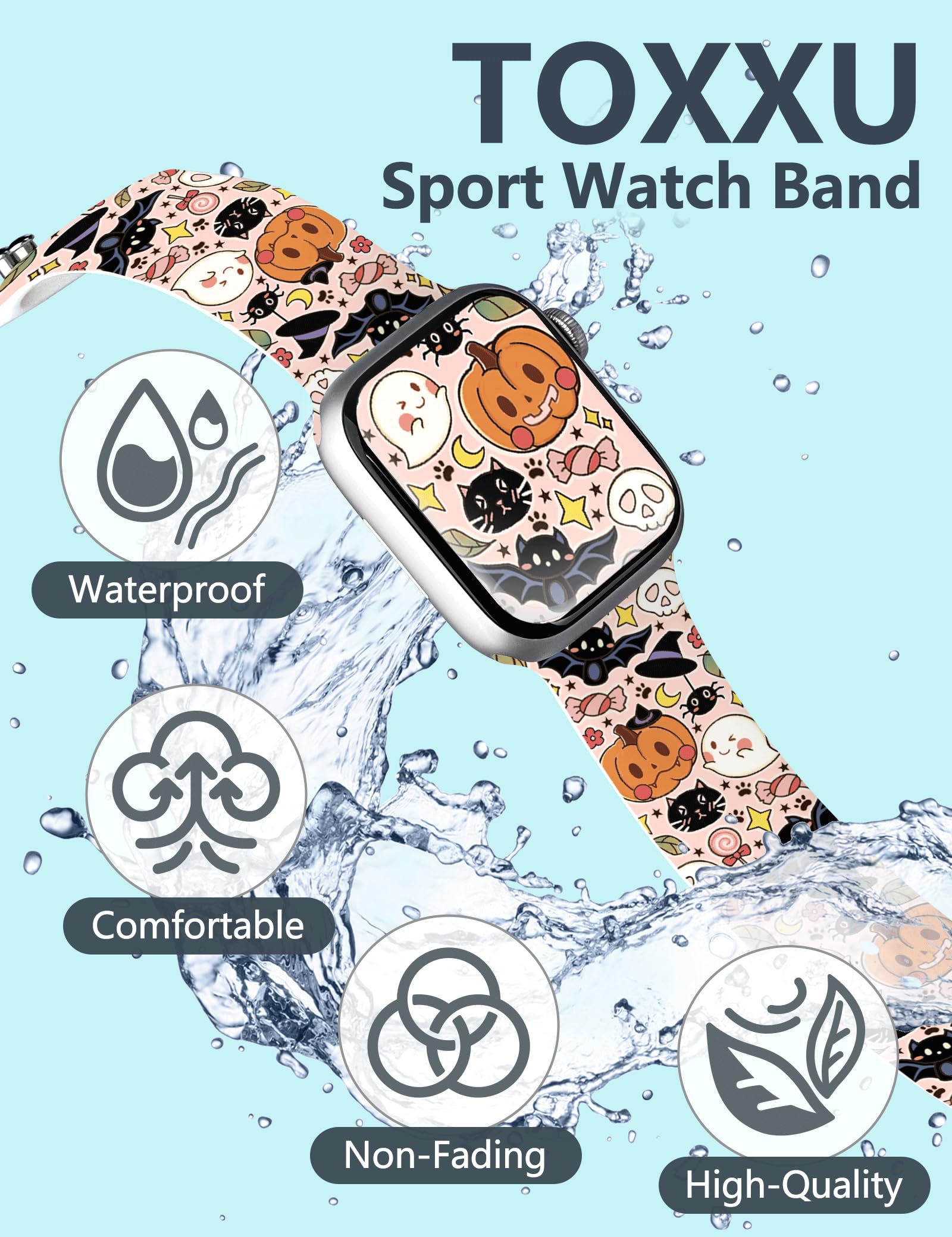 Toxxu Halloween Pumpkins Watch Band Compatible With Apple Watch 38Mm 40Mm 41Mm 42Mm 44Mm 45Mm 49Mm For Women Men, Stylish Funny