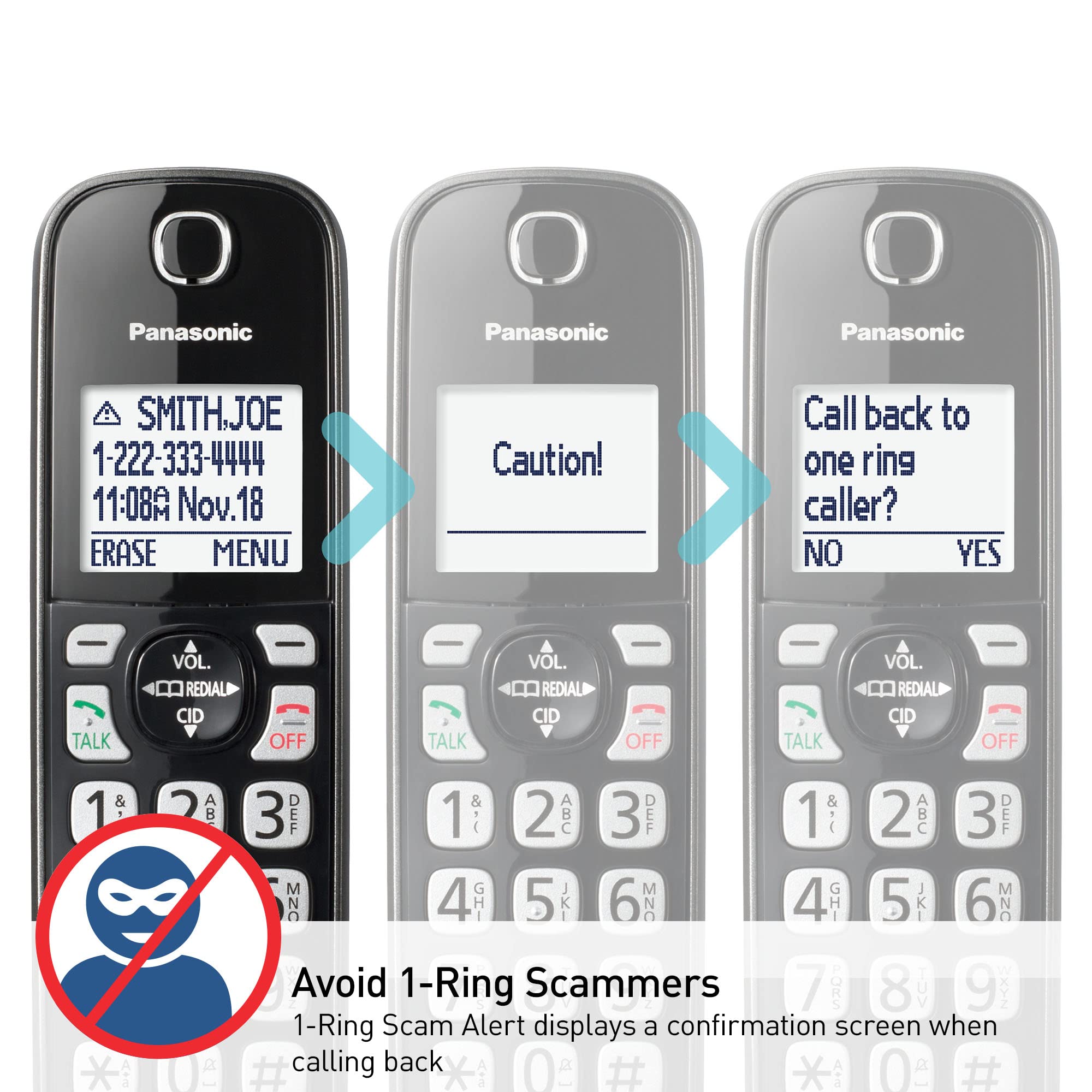 Panasonic Cordless Phone With Answering Machine, Advanced Call Block, Bilingual Caller Id And Easy To Read High Contrast Display