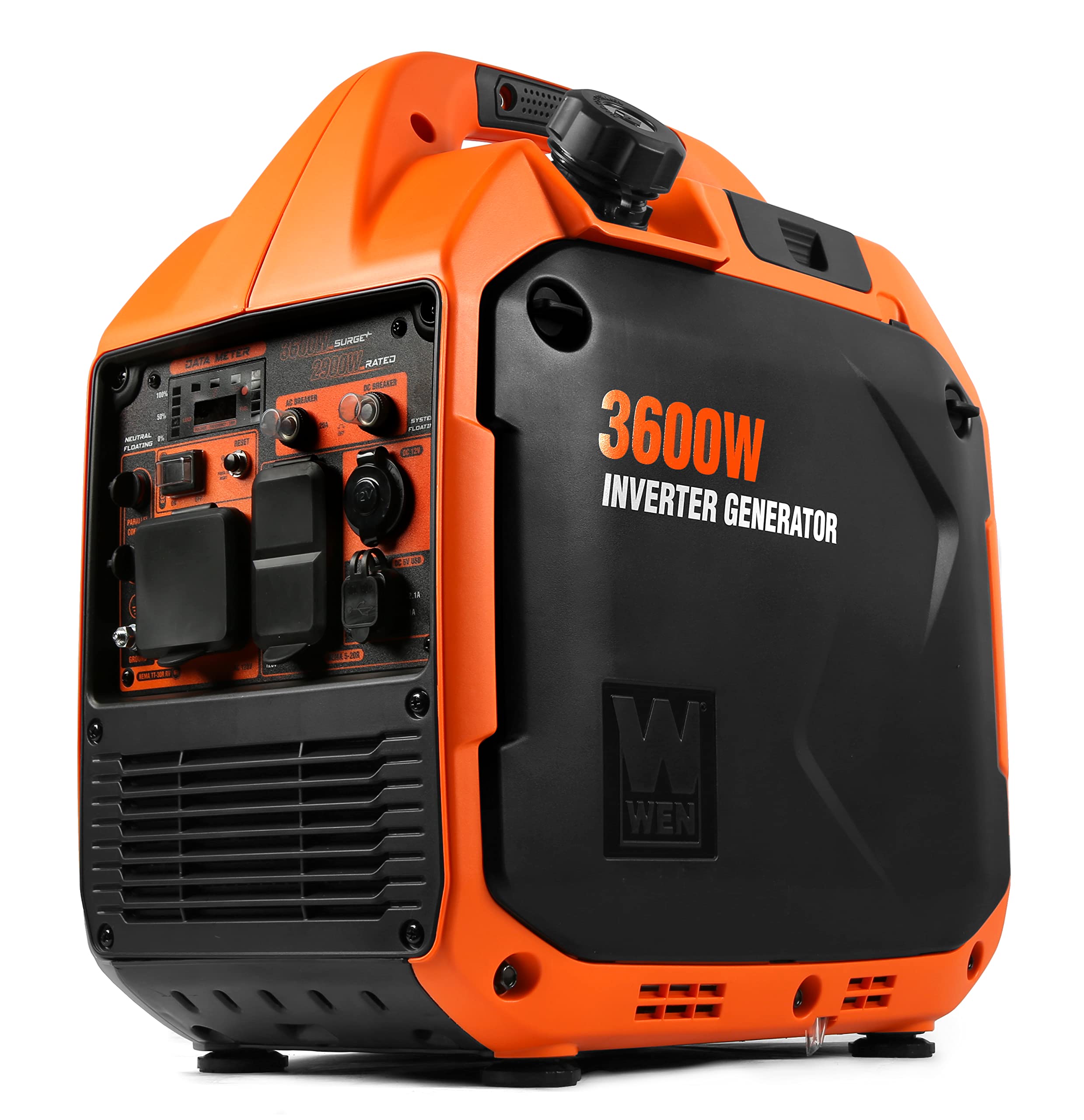 Wen 3600 Watt Portable Inverter Generator, Rv Ready, Quiet And Lightweight With Fuel Shut Off (56360I)