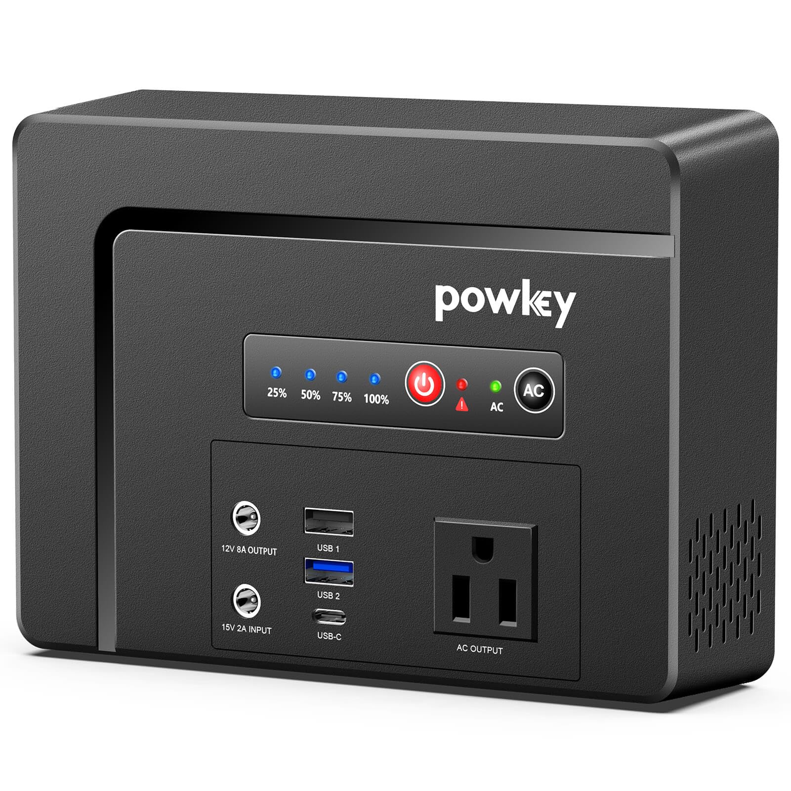 Powkey Portable Power Station 100W, 97Wh Small Portable Generator With Ac Outlet, Fast Charging Pd65W Usb C, Usb A, Dc Port, 264