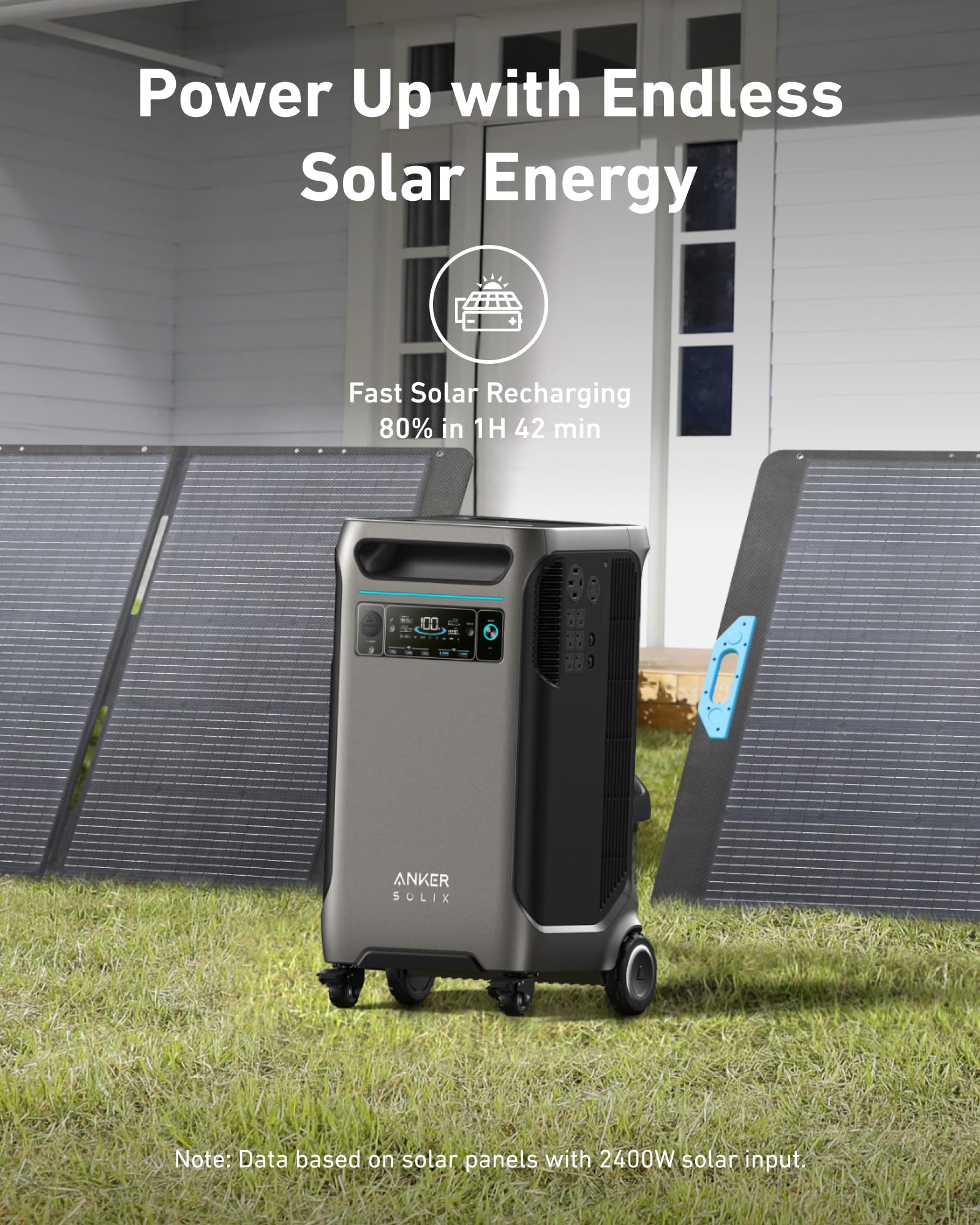 Anker Solix F3800 Portable Power Station With 400W Solar Panel, 3840Wh Lifepo4 Battery, 6000W Ac Output With 120V/240V, Solar Ge