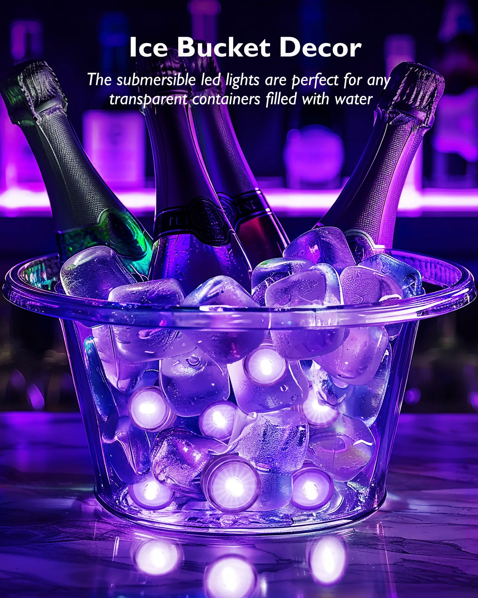 Homemory 12Pcs Mini Submersible Led Lights, Waterproof Small Tealight Candles,Battery Operated Underwater Efx Light For Vase,Poo