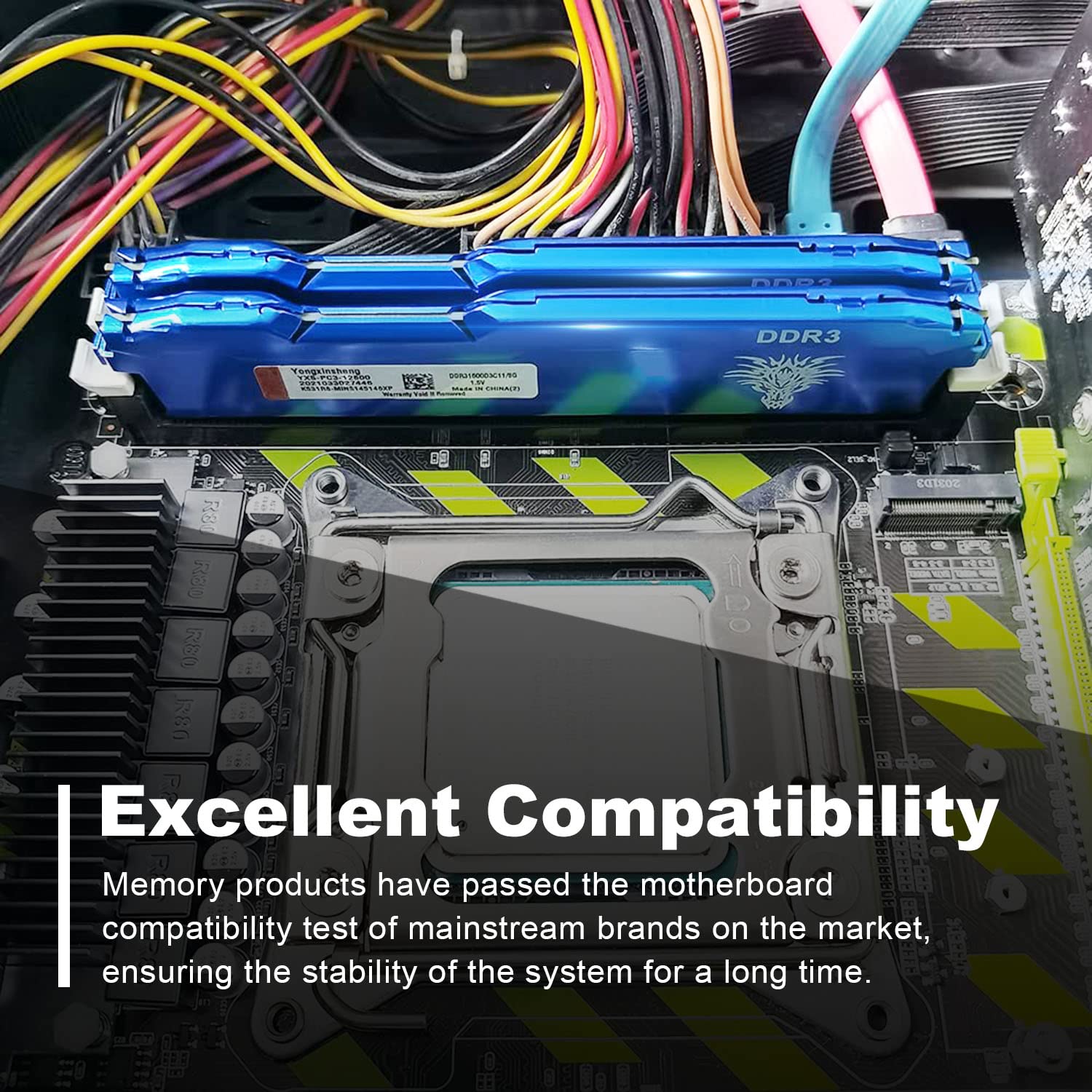 Yongxinsheng Ddr3 8Gb Desktop Ram 1600Mhz Pc3 12800 Udimm Non Ecc Unbuffered 1.5V 2Rx8 Dual Rank 240 Pin Cl11 Pc Computer Memory