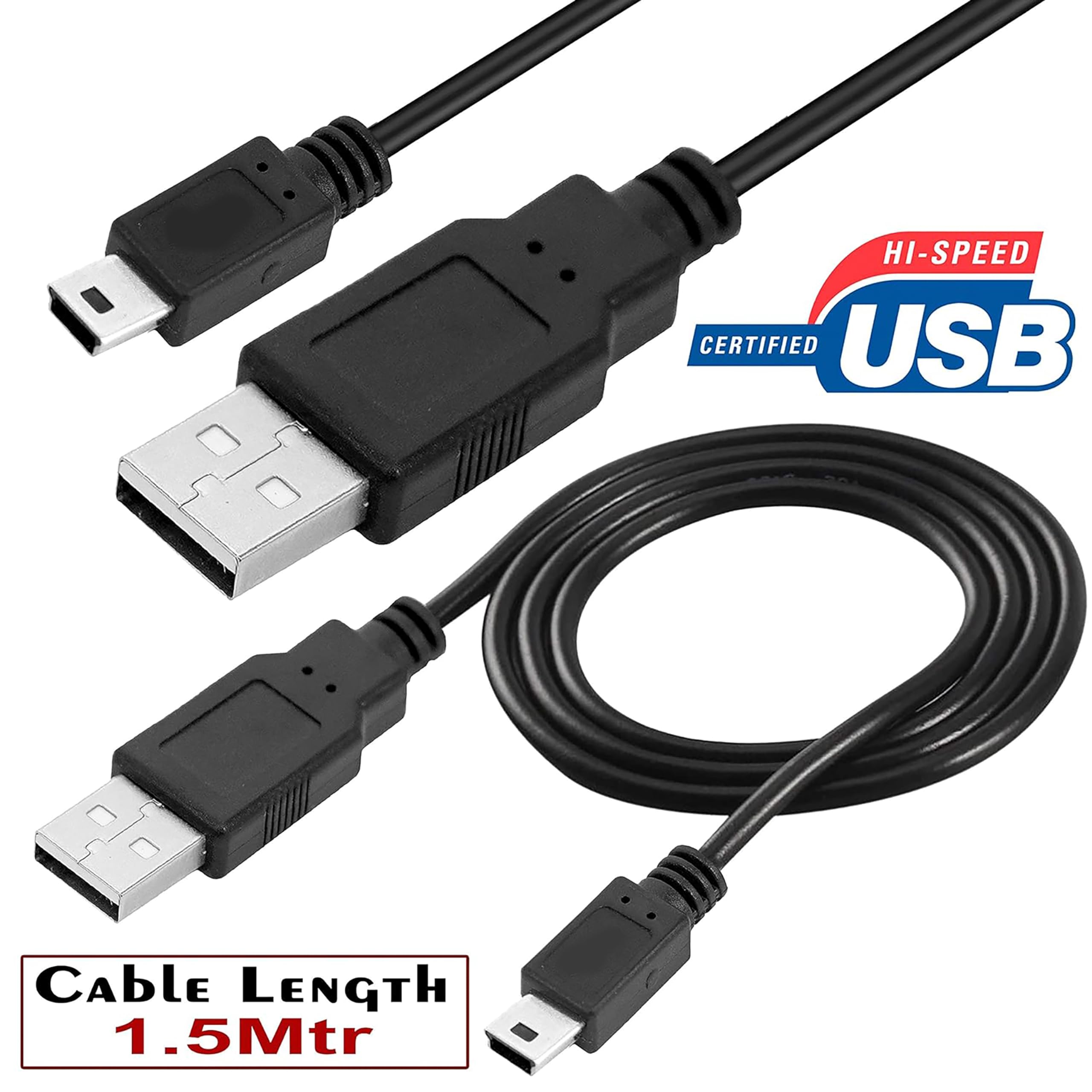 Saitech It 10 Pack Usb 2.0 A To Mini 5 Pin B Cable For External Hdds/Camera/Card Readers/ Mp3 Player(150Cm   5Feet   1.5M)  Blac