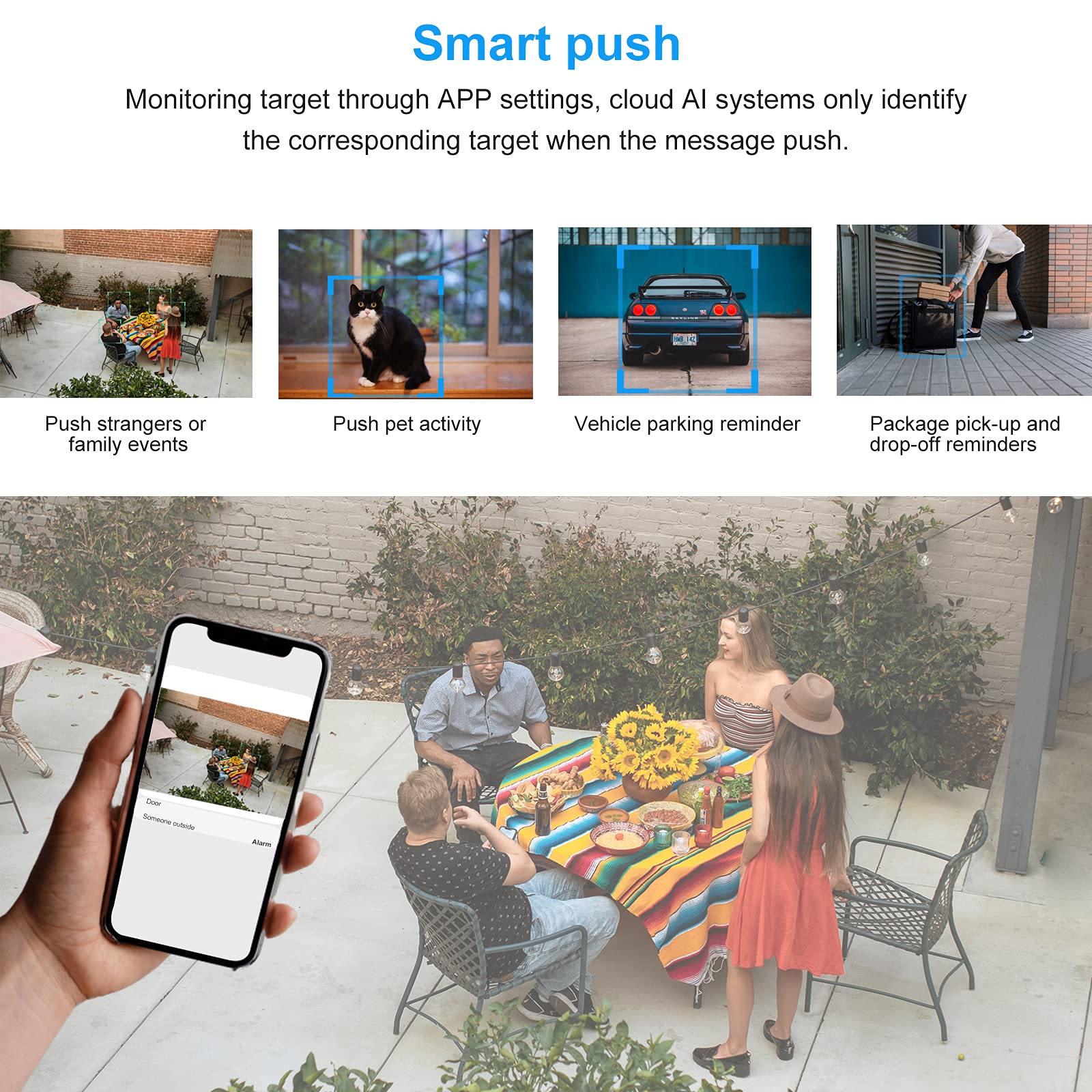 2K Hd Security Camera Wireless Outdoor, Wireless Rechargeable Battery Powered Wifi Home Surveillance Camera With Ai Pir, Waterpr