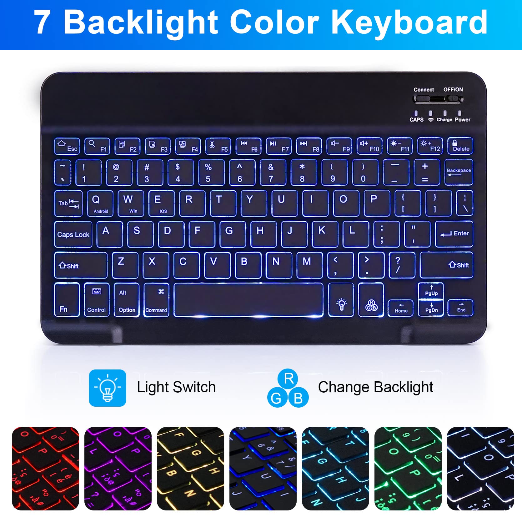 Lama Backlit Keyboard Case For Samsung Galaxy Tab A8 10.5'' Case With Keyboard, Detachable Wireless Keyboard Case With S Pen Hol
