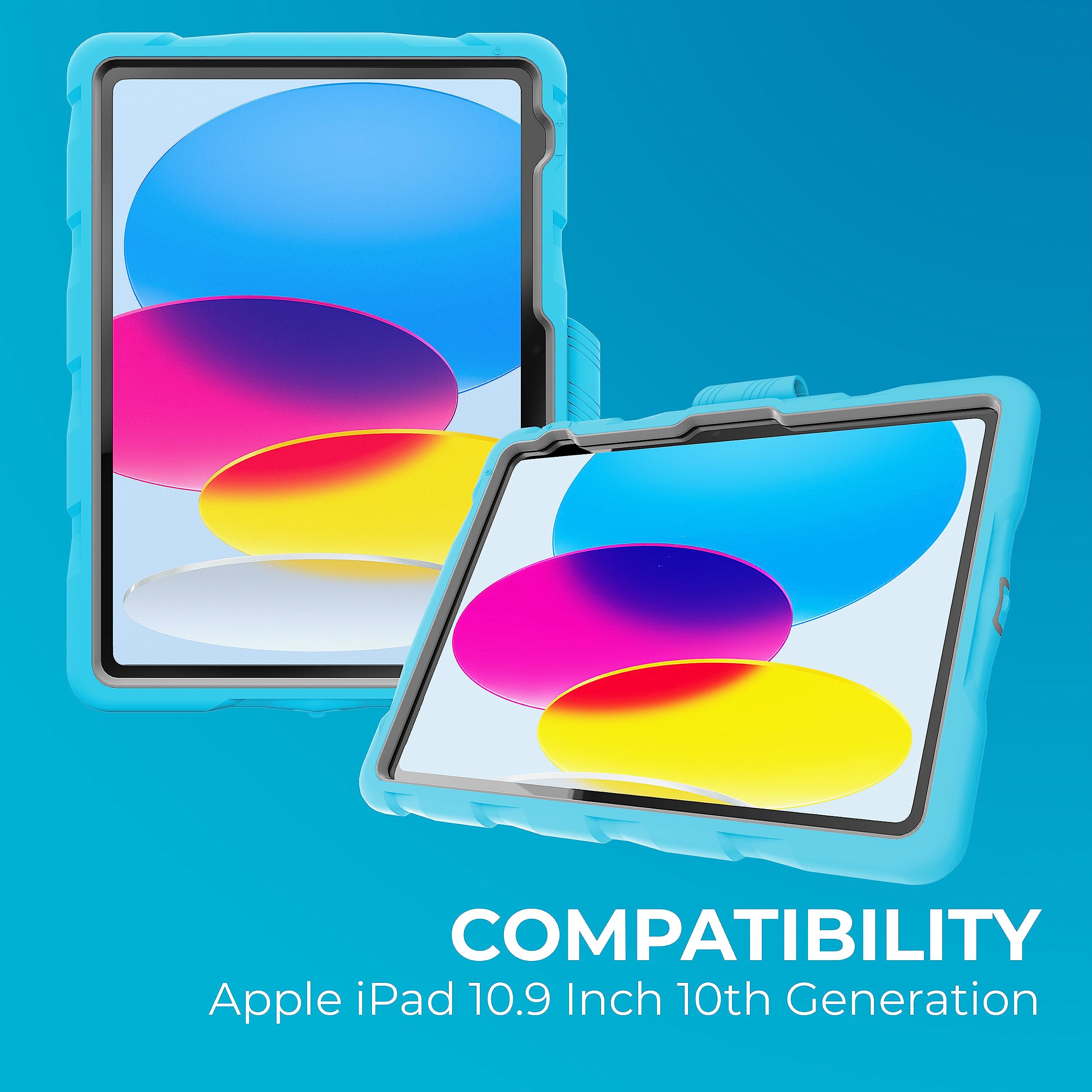 Gumdrop Hideaway Ipad Case With Stand Fits Apple Ipad 10Th Gen   Rugged, Shockproof, Reliable And Drop Tested For Kids, K 12 Students, Teachers, Classrooms And School Use   Blue