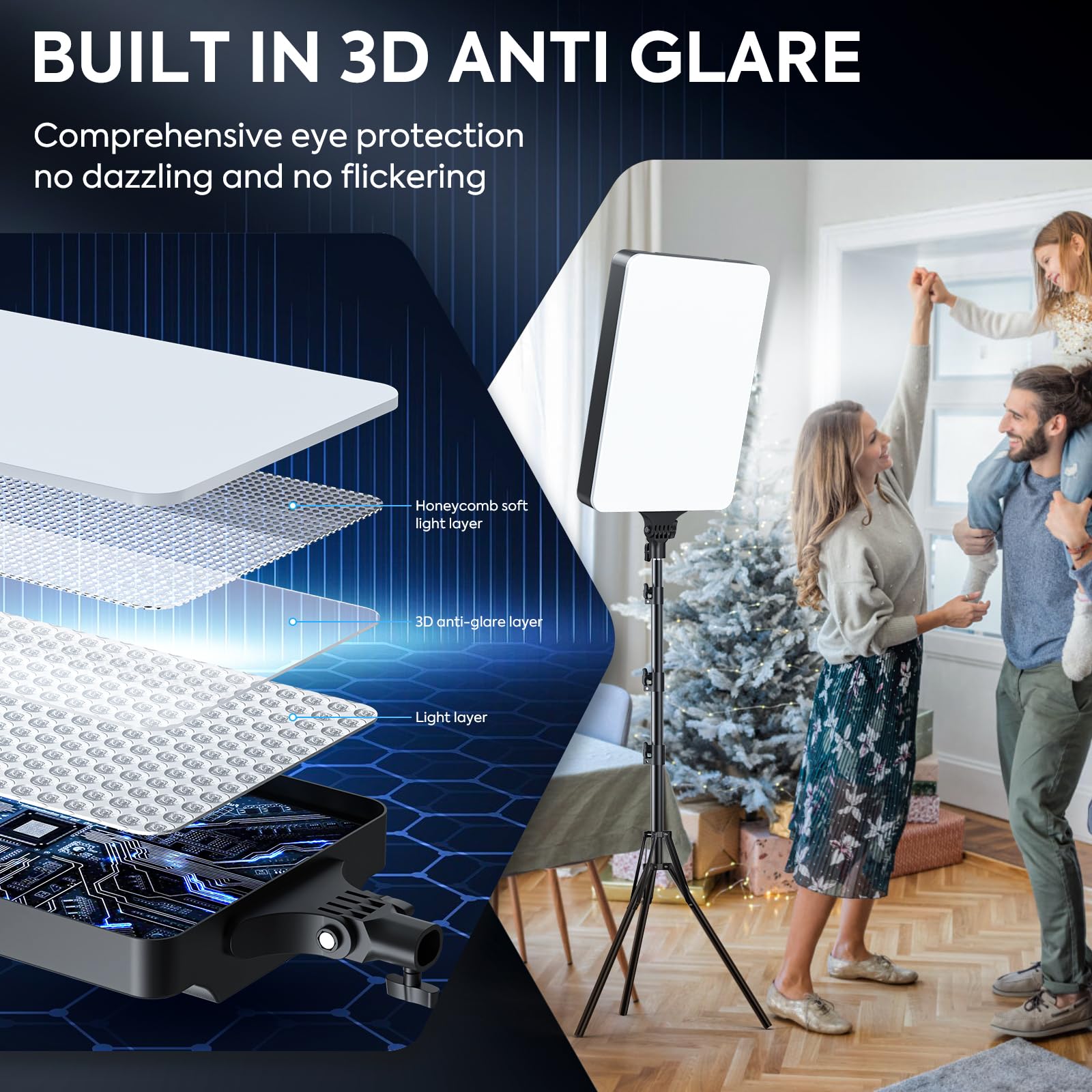 2 Pack 24'' Led Video Light Kit, Heorryn 2700 7500K Dimmable Photography Lighting With Remote And 75Inches Stand, Cri 96+ Studio