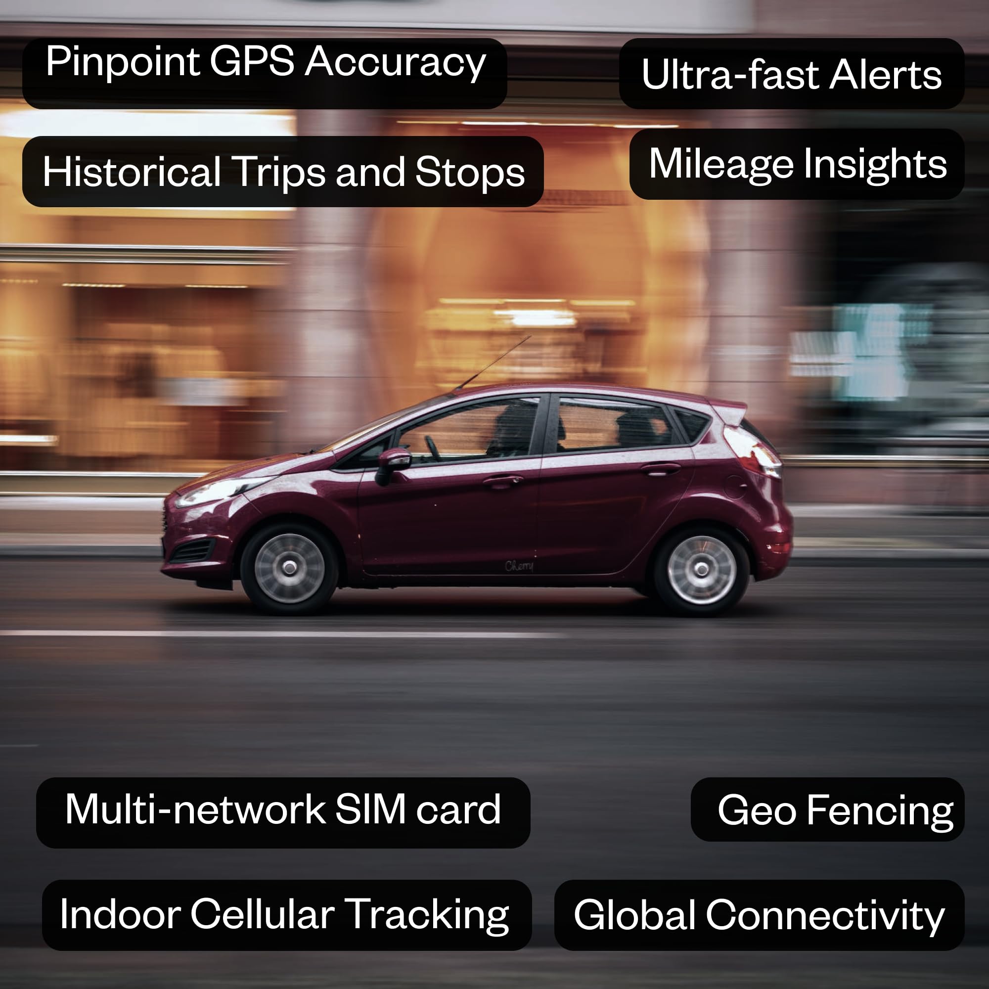 Spytec Anti-Theft GPS Tracker - Real-Time Updates, Ignition Alerts, Worldwide Tracking, Low Cost Plan, Black - Perfect for Personal & Work Cars
