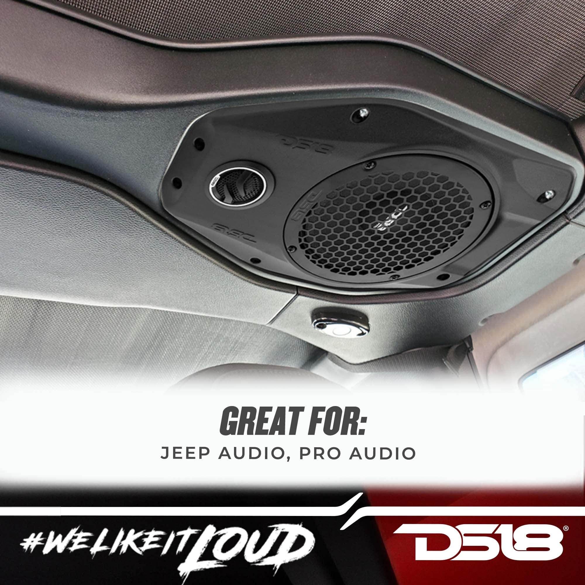 Ds18 Jl-Sb6 Plug & Play Sound Bar Enclosure Upgrade With 6.5 Neodymium Mid-Range And Tweeter Compatible With Jeep Wrangler Jl/Jl