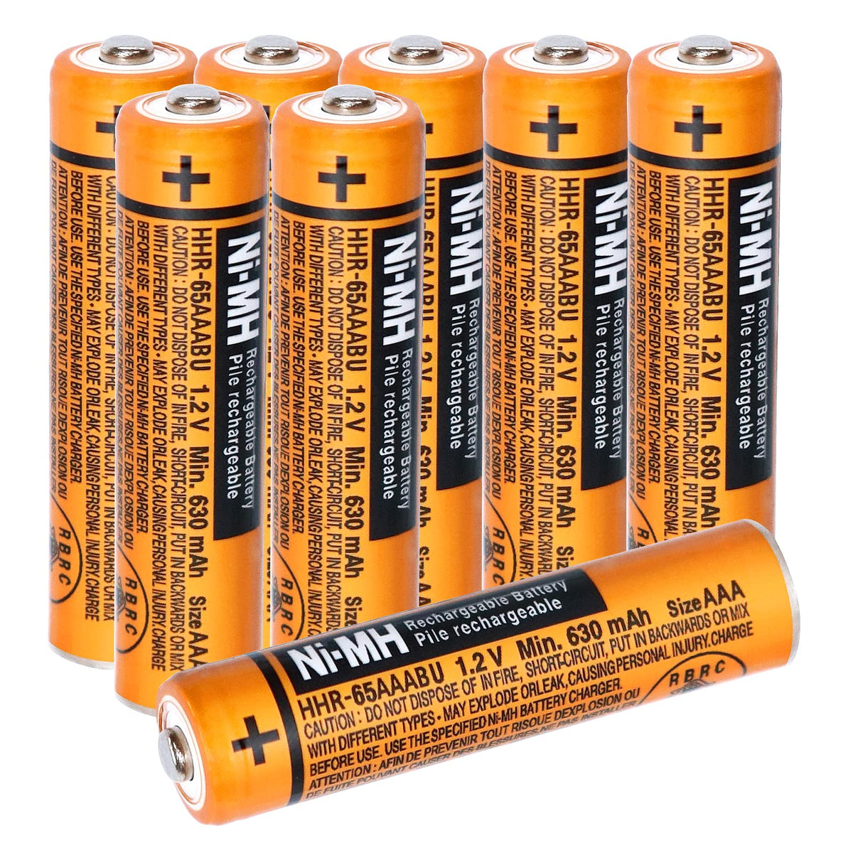 Eocik Hhr 65Aaabu Ni Mh Aaa Rechargeable Battery For Panasonic 1.2V 630Mah Aaa Rechargeable Battery For Cordless Phones (630 8Pc