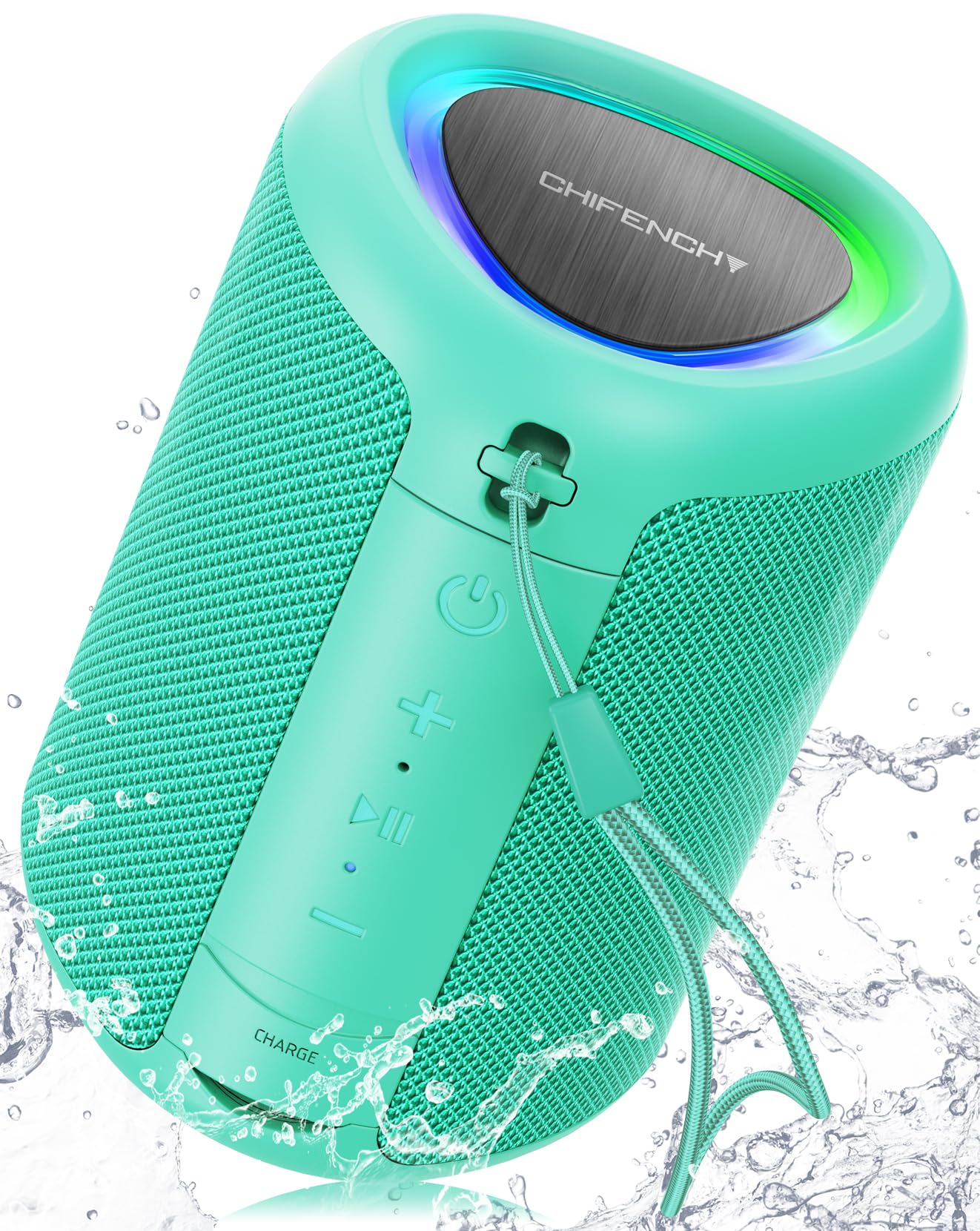 Portable Bluetooth Speaker With Lights,Powerful Crystal Clear Sound,Ipx5 Waterproof,All Day Playtime,Aux&Tf Card Input,Bluetooth