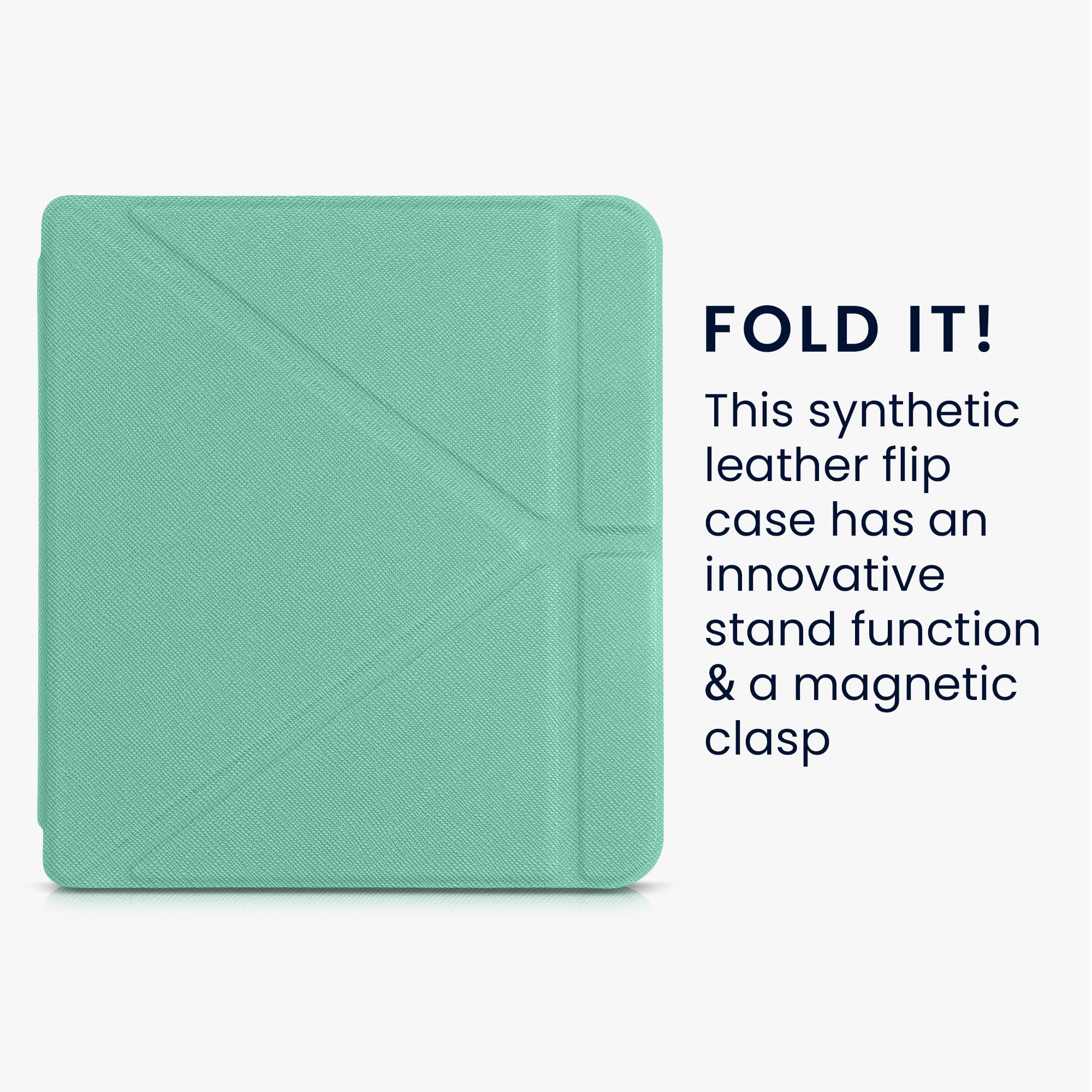 Kwmobile Origami Case Compatible With Kobo Libra 2 Case   Slim Pu Leather Cover With Stand   Mint