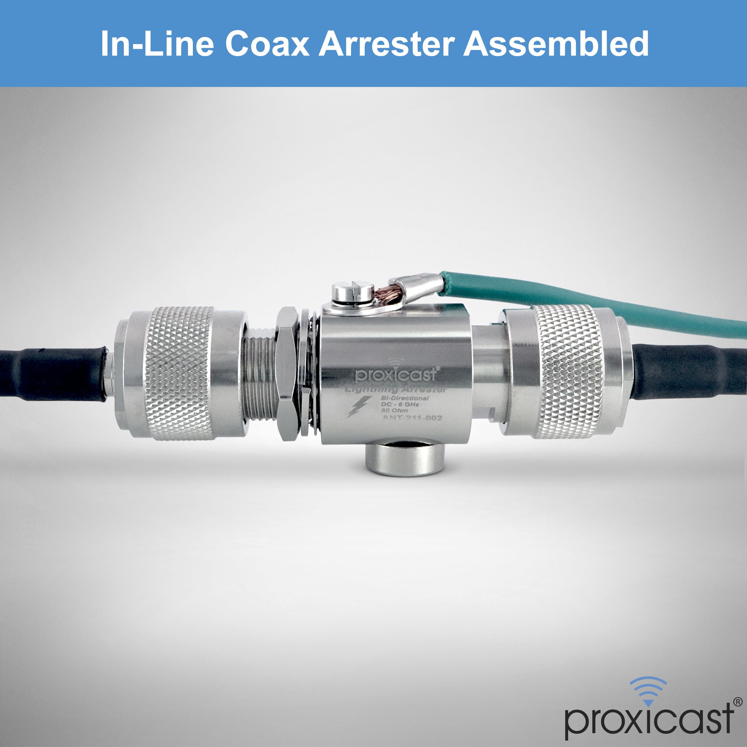 Proxicast Coaxial Lightning Arrester For 0 To 6 Ghz (N Female/N Female)   Pro Grade 230V Antenna Lightning Protector For 4G, Lte, 5G, Wi Fi, 900Mhz, Helium, Lora & Other Outdoor Antennas (Ant 211 002)