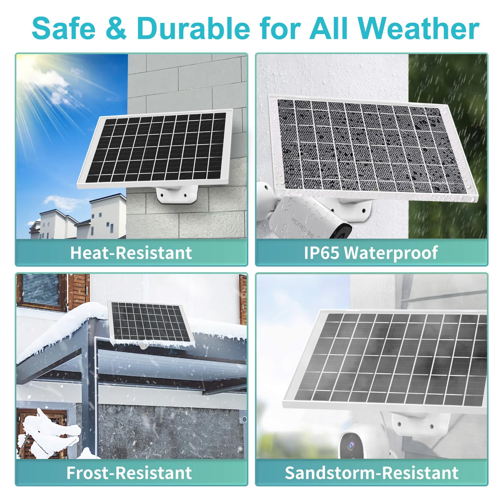 2 Pack Solar Panel For Outdoor Camera Micro Usb & Usb C Solar Panel Charger, 5V 6W 4W 3W Solar Panel For Security Camera Fit For