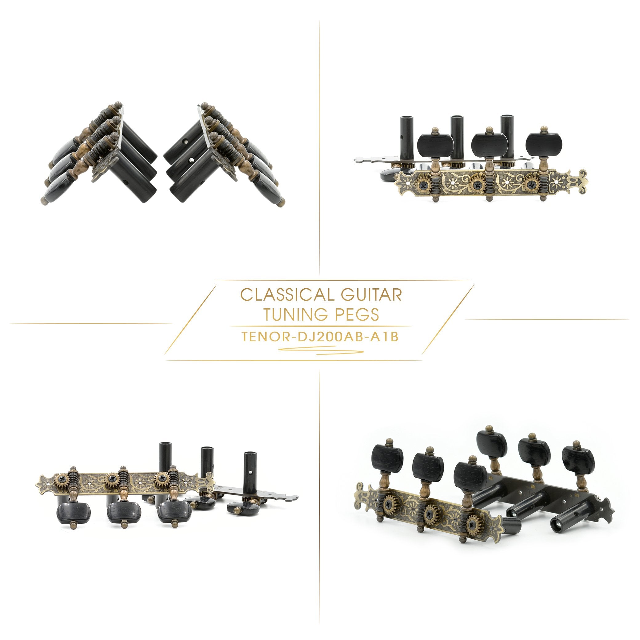 Dj200Ab A1B Tenor Classical Guitar Tuners Professional Tuning Key Pegs/Machine Heads For Classical Or Flamenco Guitar With Antiq
