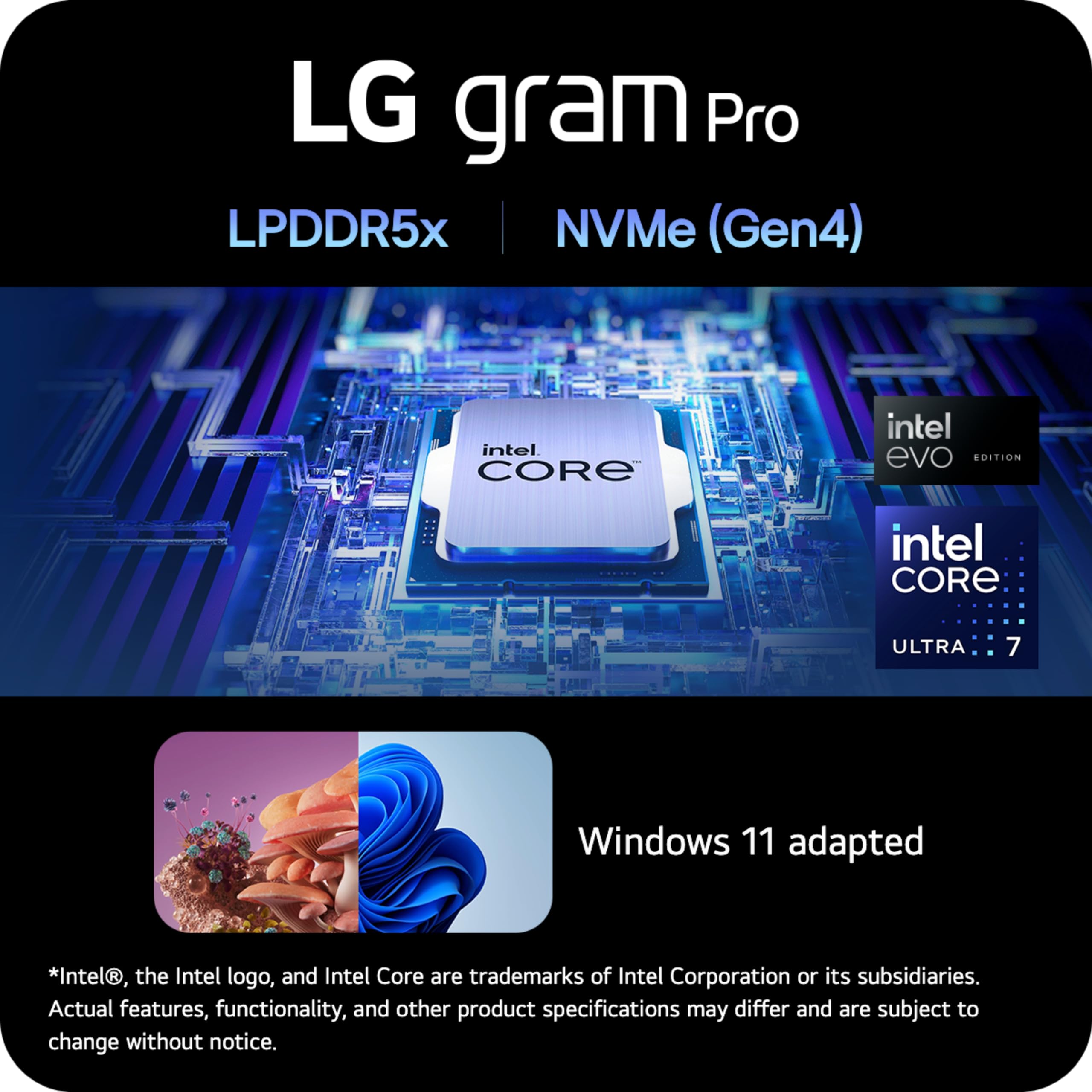Lg Gram Pro 17 Inch Thin And Lightweight Laptop, Intel Evo Edition   Ai Enabled Intel Core Ultra 7 Processor, Windows 11 Home, 3