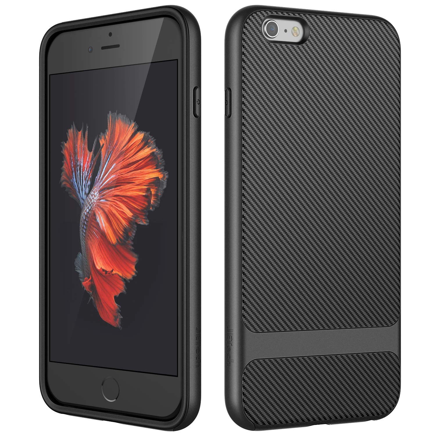 Jetech Case For Iphone 6S Plus And Iphone 6 Plus, Slim Protective Cover With Shock Absorption, Carbon Fiber Design, Black