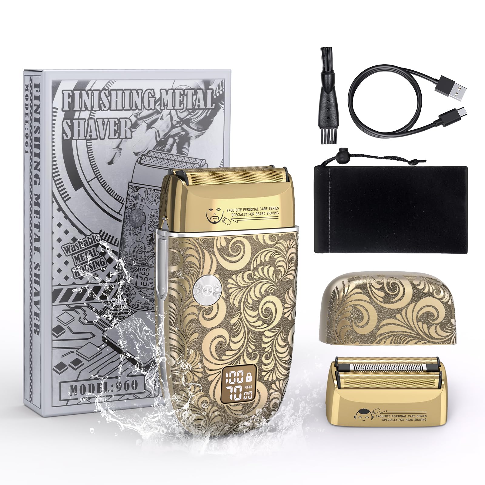 Bestauty Electric Razor For Men, Travel Foil Shaver With Enhanced Triple Head [Ultra Close Shave], Wet & Dry Beard Shaver, Recha