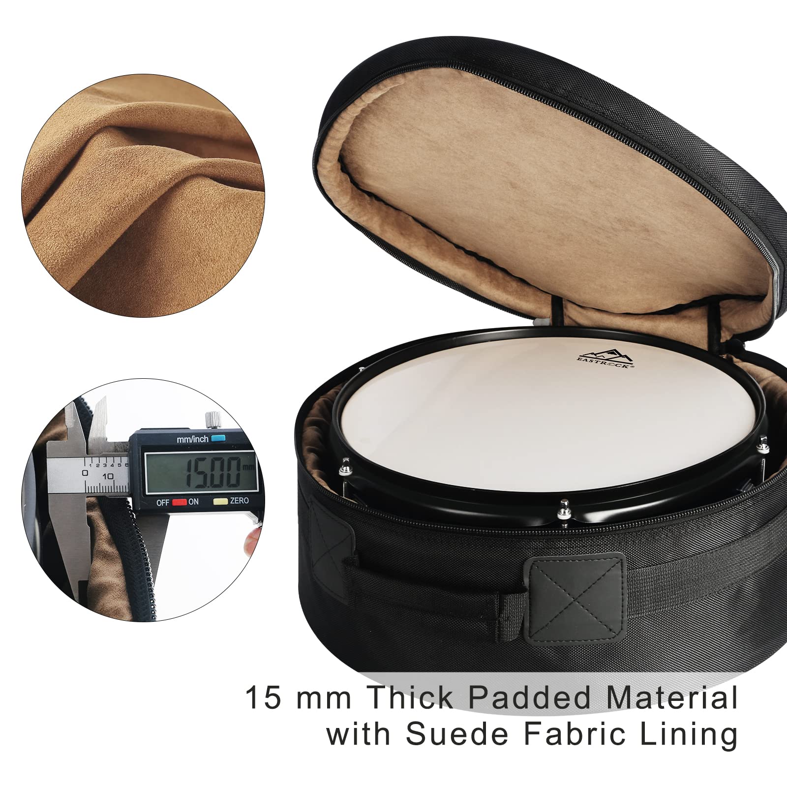 Eastrock 14'' X6.5'' Snare Drum Bag, Snare Drum Cases 15 Mm Thick Padding For Your Drum Protection (14 * 6.5'' Snare)