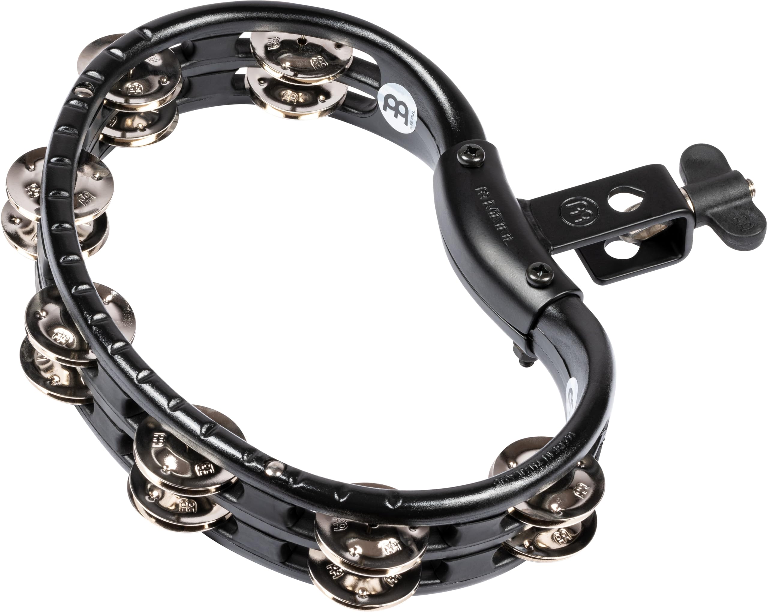 Meinl Percussion TMT2BK Mountable ABS Plastic Tambourine with Steel Jingles, Black